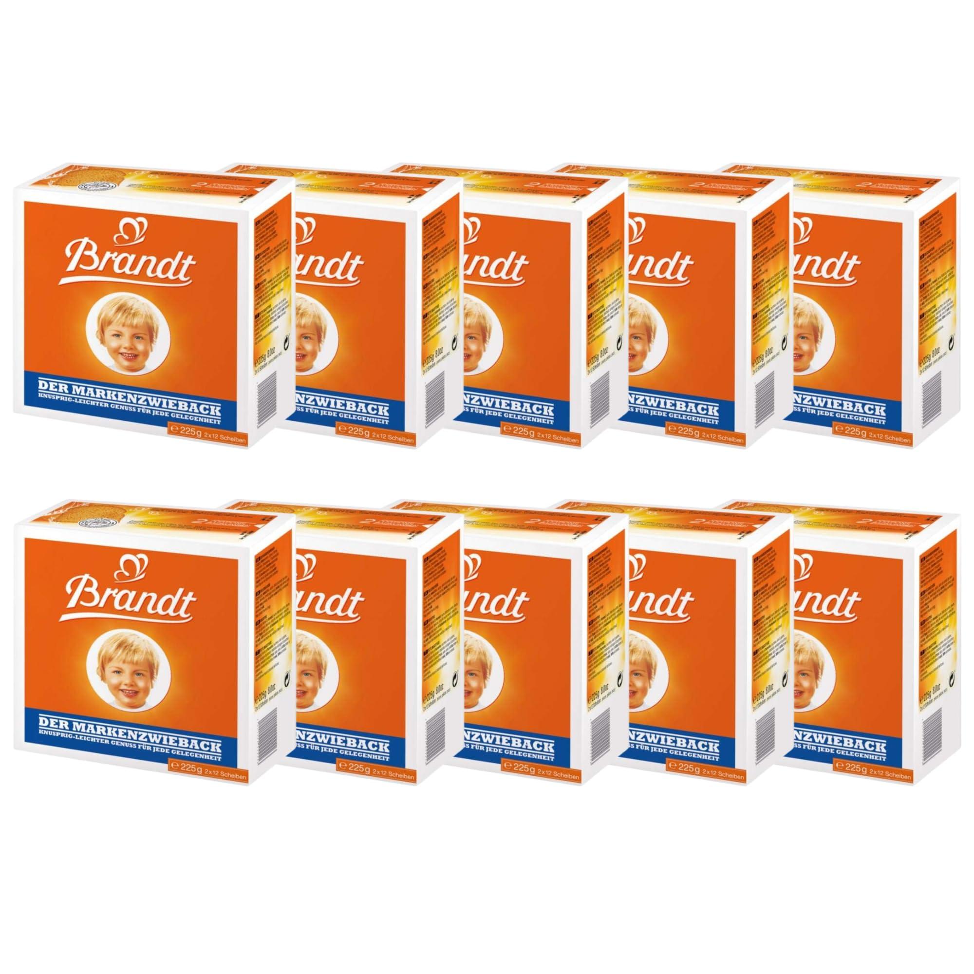 Brandt Brandt Zwieback Rusk | Sweetened Crispy Bread | Perfect for Teething Children | Enjoy with Sweet or Savory toppings | 8 oz each [Pack of 10]