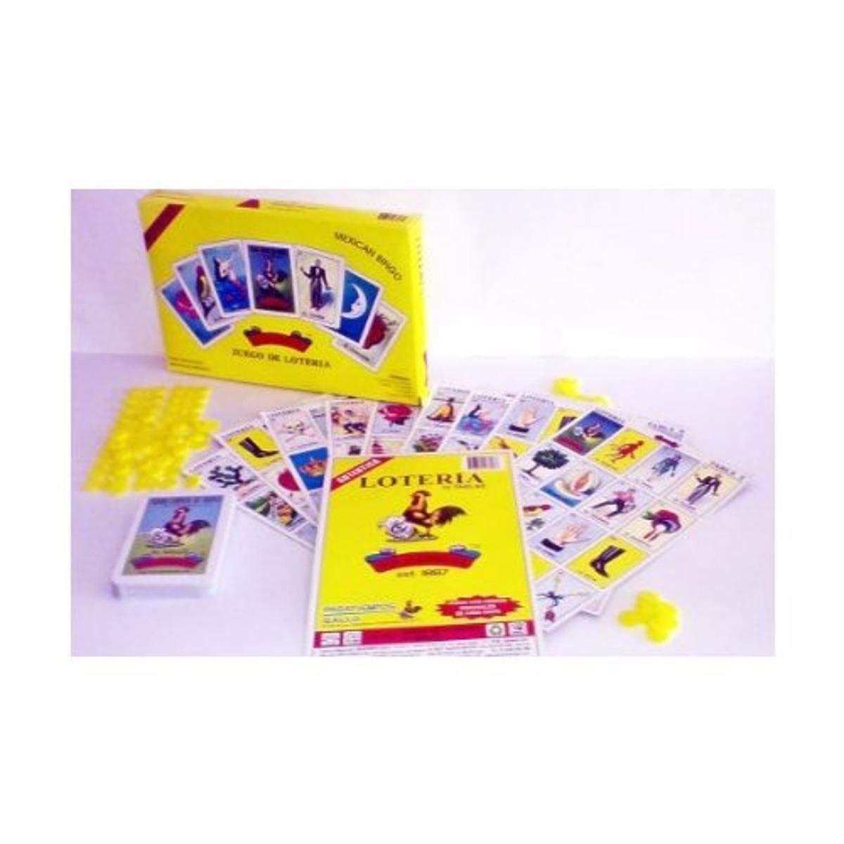 Don Clemente Juego de Loteria Loteria Authentic Mexican Game, Bingo Game with Colorful Illustrated Cards, Don Clemente Brand (10 Tablas CON CAJA (10 Boards with Box))