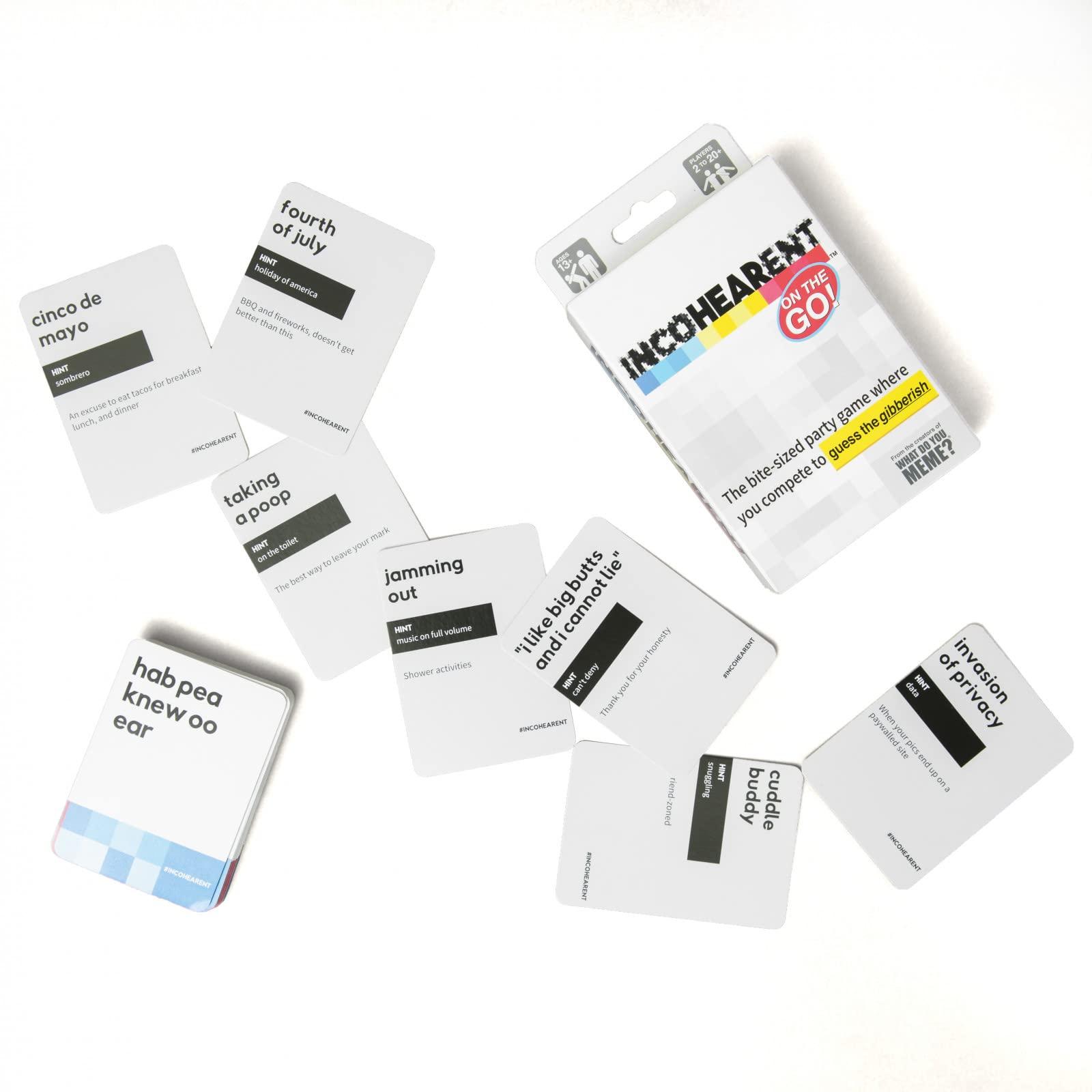 WHAT DO YOU MEME? Incohearent Travel Party Game