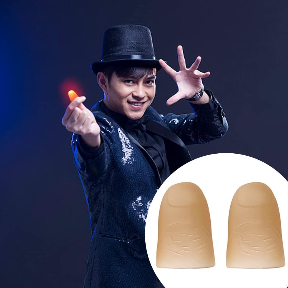 Surakey Surakey 2 Pcs Thumb Light Magic Finger Light Up Thumb Tips LED Finger Lamp Thumbs Light Party Magic Stage Tricks Performance Props Tool for Funny Toys - Blue