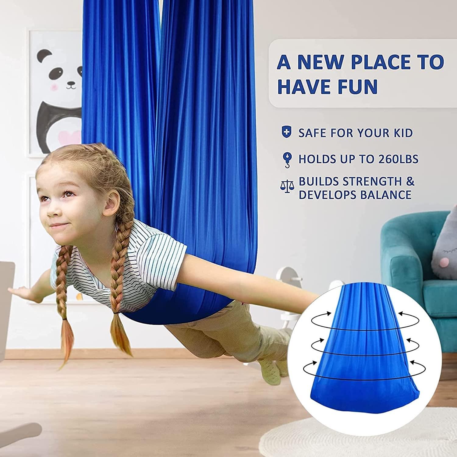 BSFHQS BSFHQS Sensory Swing for Adults Indoor Therapy Swing for Kids Adjustable Snuggle Cuddle Hammock Ideal for Autism Children to Playing and Calming Hardware Included