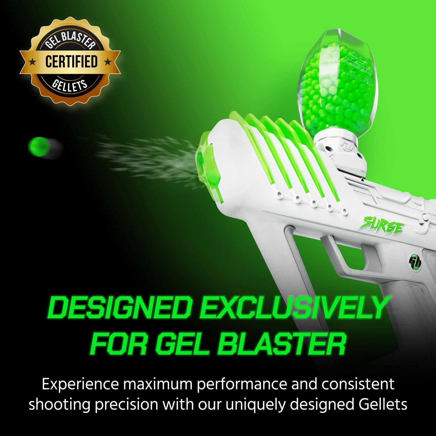 Gel Blaster Gel Blaster Gellets Refill Ammo, 50,000 Green Gellets - All-Natural Eco Friendly, Non-Toxic, Non-Staining & Non-Irritating Water Based Gel Balls - Made Specifically for Gel Blaster