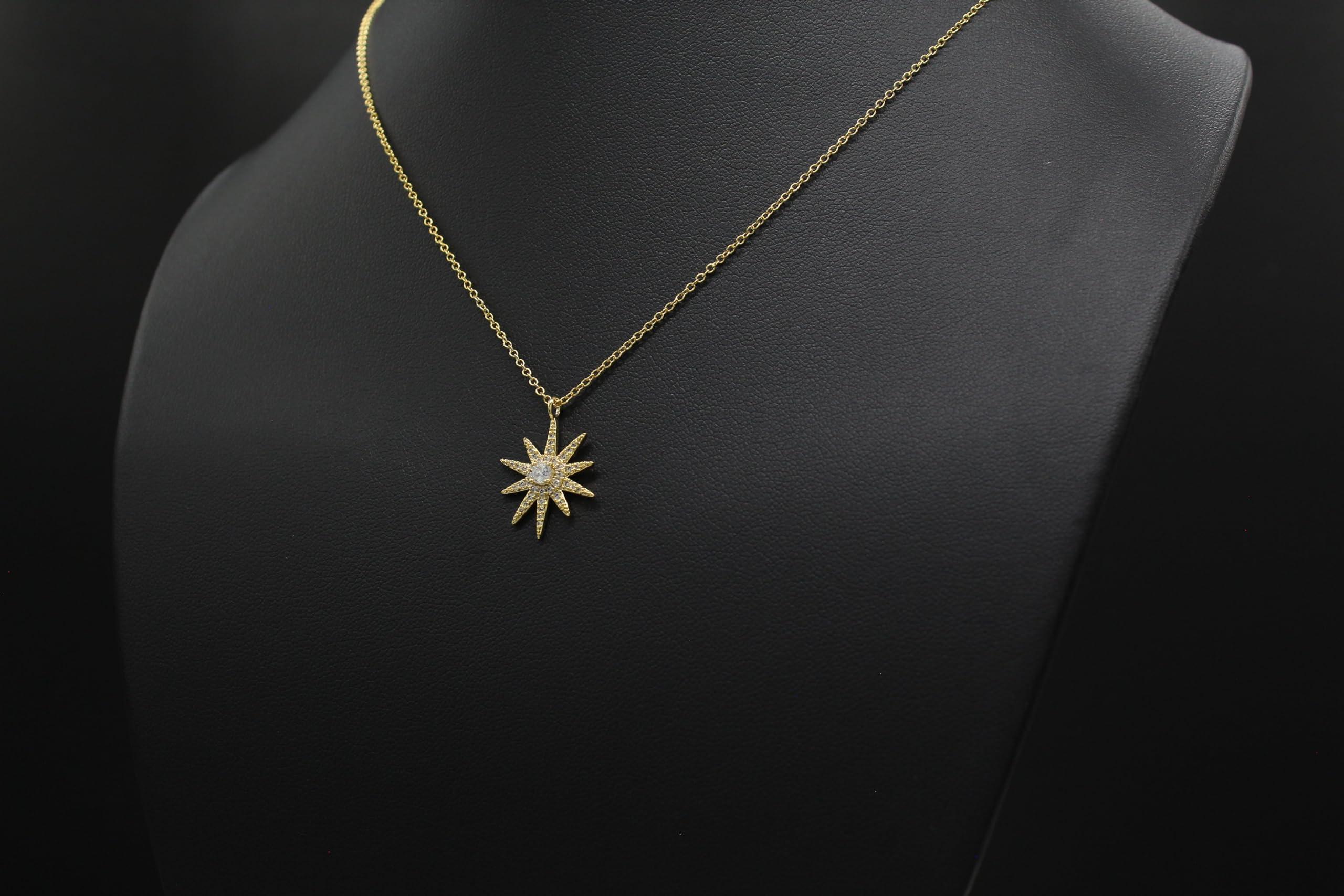 A Charmed Impression Gift for Grandma Necklace Grandmother Gifts from Grandson Intentional Gift from Grandchild Infinite Love Mother\'s Day Christmas Birthday Gifts for Grandma - Large Starburst Necklace Silver