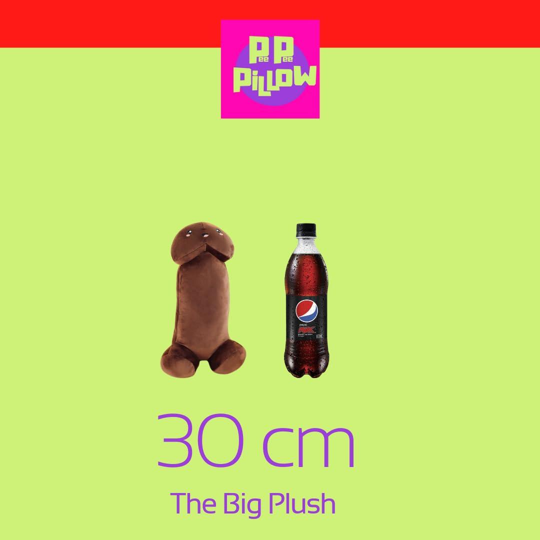 PeePee Pillow PeePee Pillow, The Big PeePee Plush Phallic Novelty Cuddle Pillow, Peach or Brown (Brown, 11.8in (30cm))