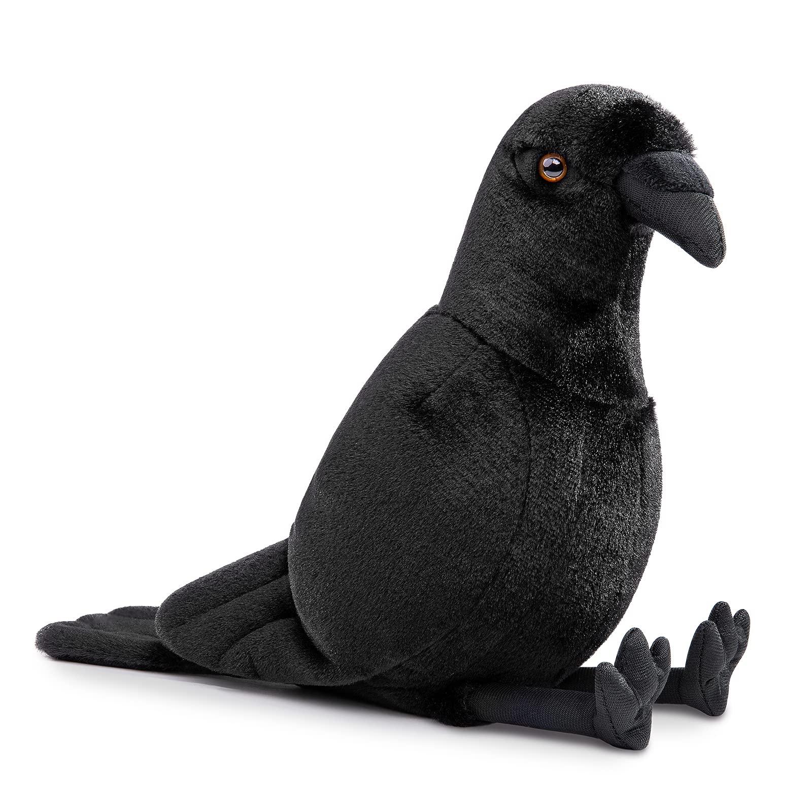ZHONGXIN MADE ZHONGXIN MADE Crow Plush Toy - Realistic 12inch Black Crow Halloween Stuffed Animal, Cute Little Bird Raven Plush as Gift for Your Friends