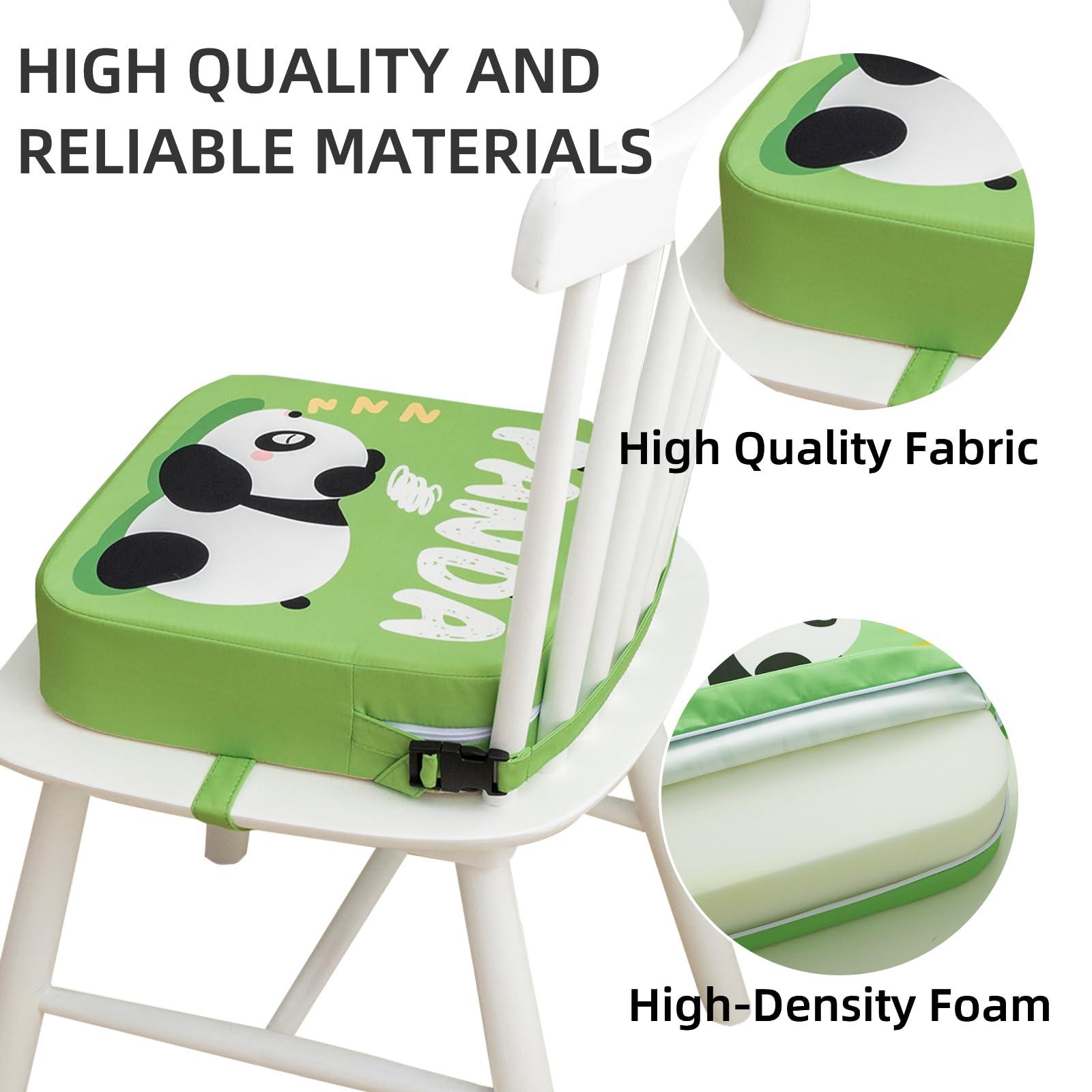 Eiury Eiury Toddler Booster Seat for Dining Table, Portable Kids Booster Seat with Safety Buckles Portable Increasing Booster Cushion with Non-Slip Bottom (Green Panda)