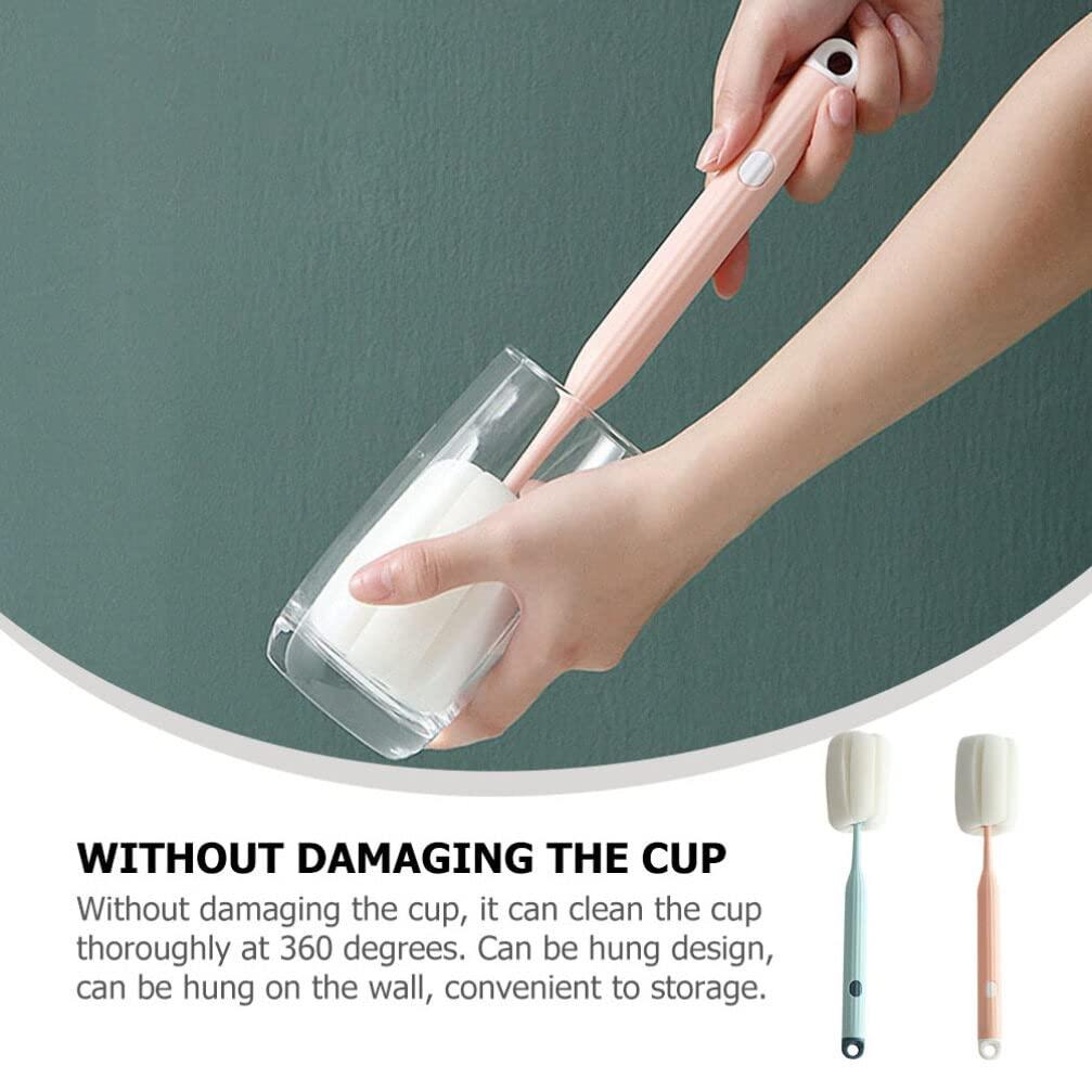 Healifty 2pcs Bottle Cleaning Brush Cup Cleaning Brush Milk Bottle Cleaner Household Bottle Brush Portable Cup Cleaner Bottle Washing Supplies Water Bottle Cleaner Baby Bottle Cleaner