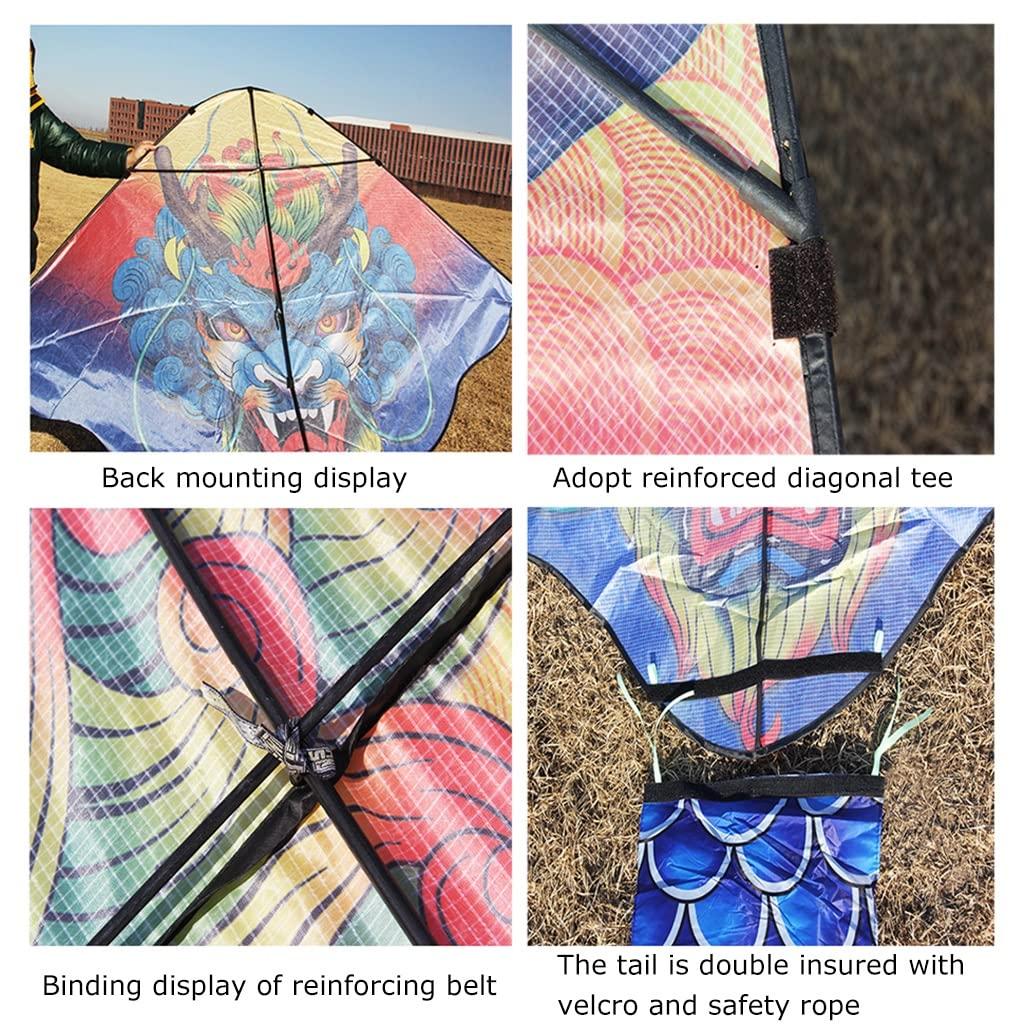 XLTTY Kites Large Chinese Dragon Kite,Extremely Easy to Fly Kite,Easy to AssembleBest Kite for Beginnerfor The Beach/Kite Party/Field/Park (Size : 40m+400m line)