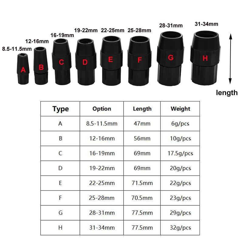 JFBHND JFBHND 8PCS Plastic Telescopic Tube Connector Net Pole Locator Twist Lock Buckle Telescoping Pipe Clamp Joint for RC Model Toy DIY(31-34mm)