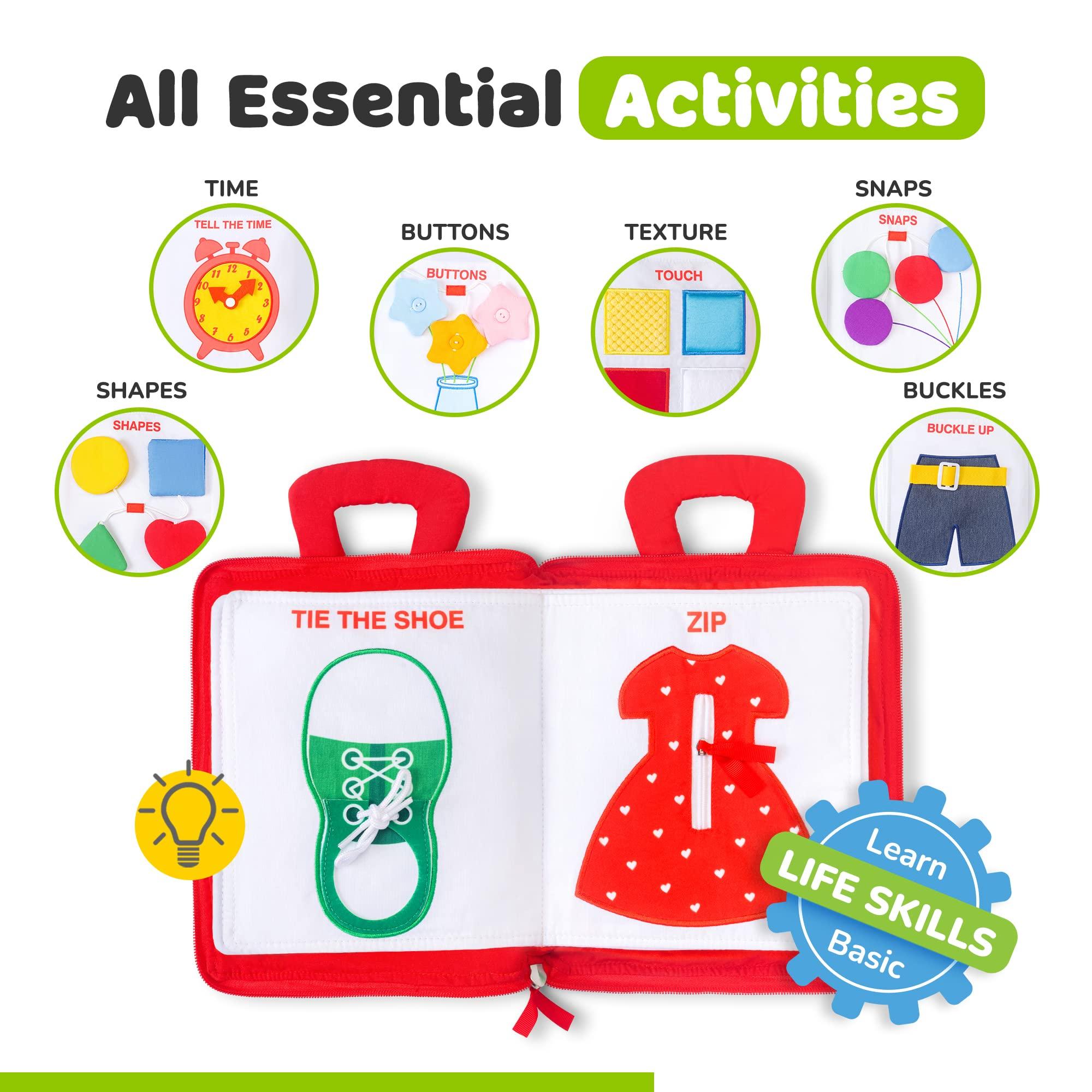 deMoca deMoca Busy Board & Quiet Book Set: Montessori-Inspired Toddler Learning Bundle