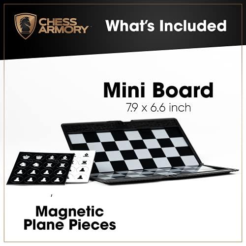 Chess Armory Chess Armory Pocket Chess Set - Portable Mini Chess Set for Adults and Youth - Mini Chess Board to Take Anywhere for an Unforgettable, Mind-Sharpening Chess Game