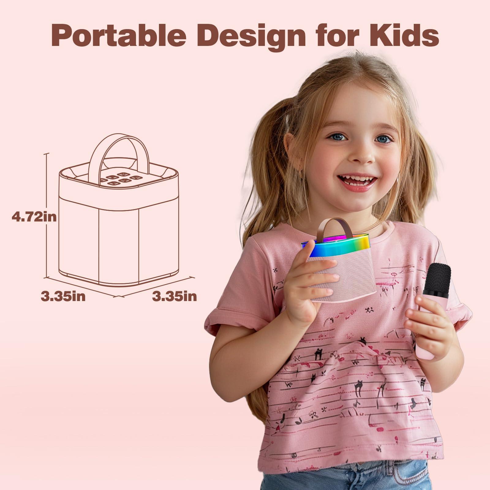 Kingci Kingci Mini Karaoke Machine for Kids, Birthday Gifts for Girls Boys Portable Bluetooth Speaker with Karaoke Microphone Wireless, Kids Toys 4 5 6 7 8 9 10 12+ Year Old Birthday Home Party Gift
