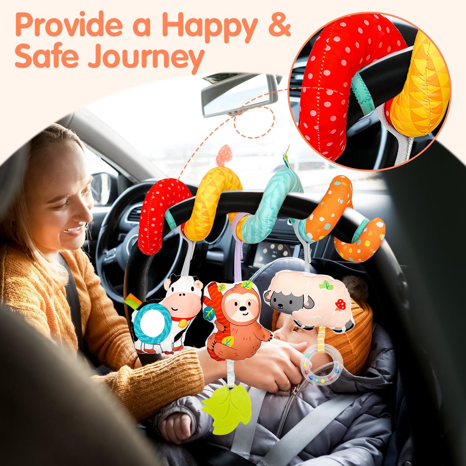 XIXILAND XIXILAND High Contrast Baby Rattles 0-6 Months & Colorful Farm Car Seat Toy Stroller Toys, Infant Toys Baby Toys 0-6 Months Newborn Toys 0-3 Months, Baby Toys for 0 3 6 9 12 Months Girls Boys