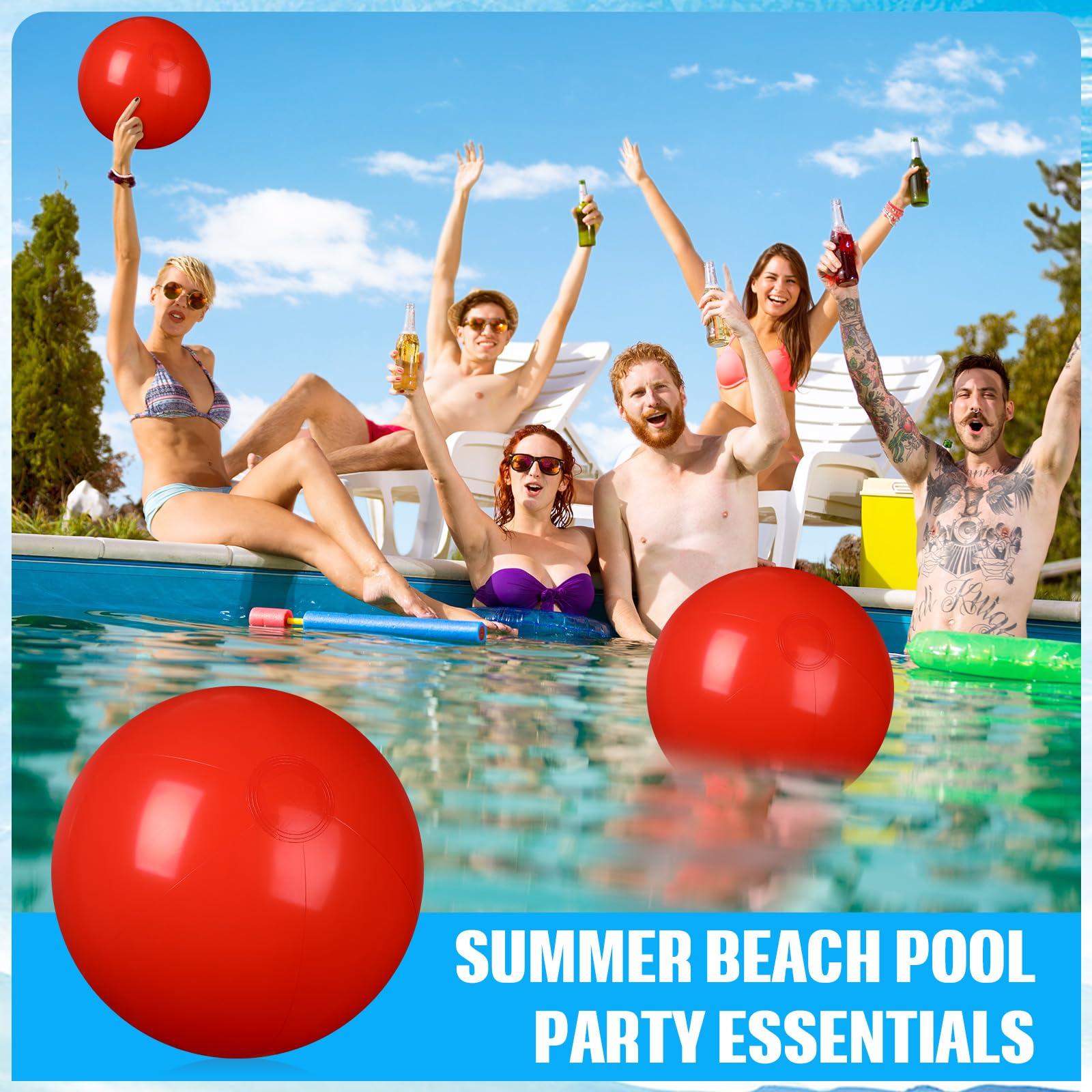 kymqlyw kymqlyw 8 Pcs 12 Inch Solid Red Beach Balls Inflatable Beach Balls Bulk Large Blow up Pool Game Toys for for Summer Beach, Pool and Summer Birthday Party Supplies (Red)
