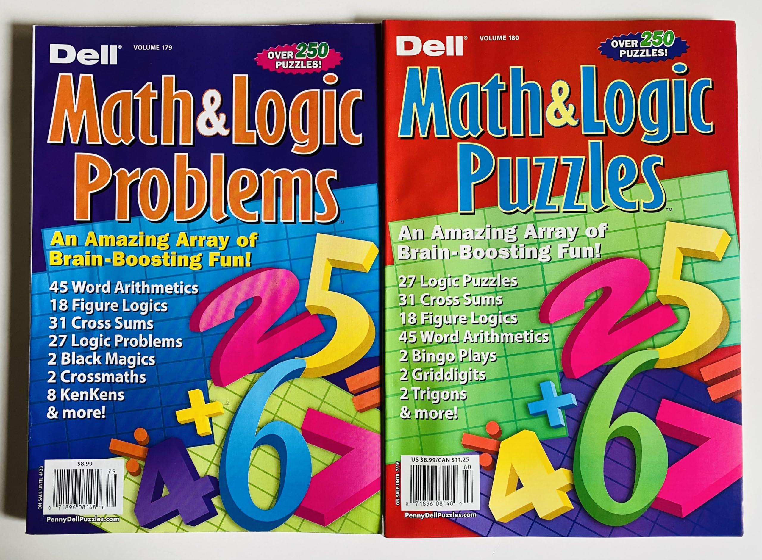 Penny Press Lot of 2 Dell Penny Press Math and Logic Problems Puzzles Volumes 179 and 180
