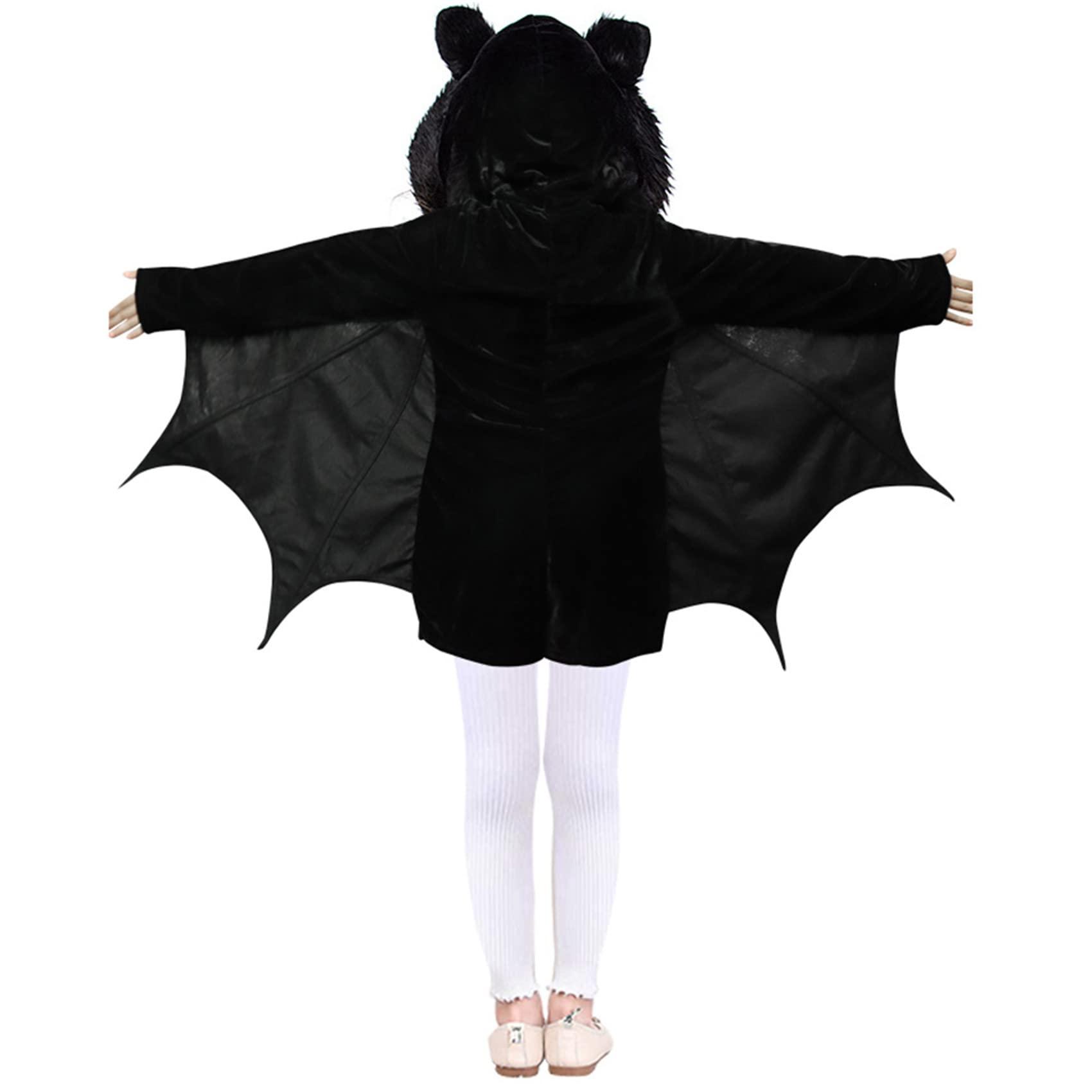 Ryshman Ryshman Kids Halloween Costume Bat Pumpkin Skeleton Cloak Hooded Holiday Party Stage Performnace Tights Masquerade Dress Up Costumes (Pumpkin, 110)