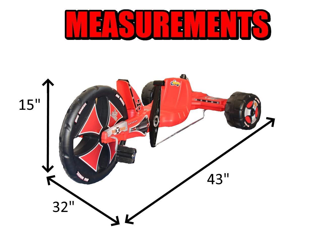 The Original Big Wheel The Original Big Wheel Sidewinder 16inch X-TREME Racer Tricycle for Boys & Girls 5-10 Years of Age - Made in USA(Red Baron)