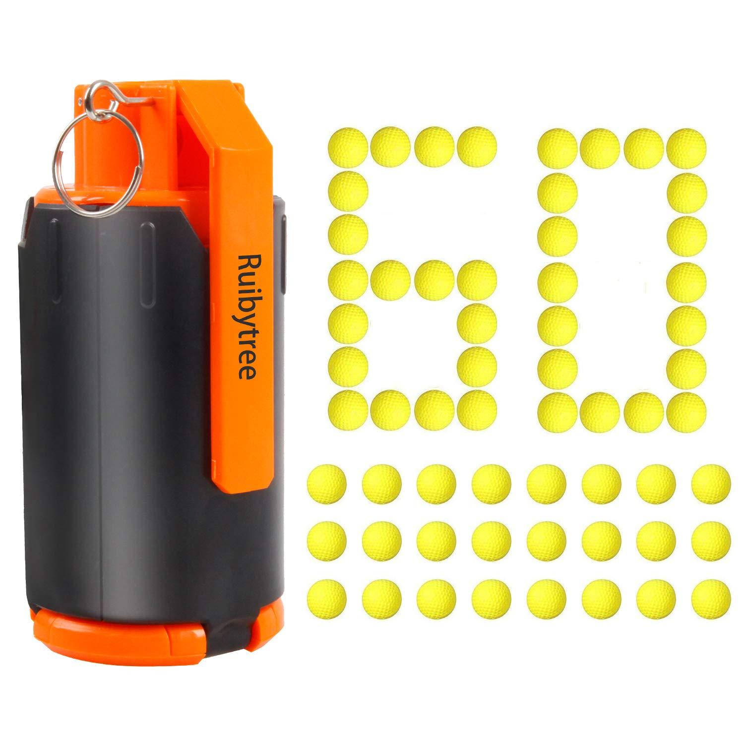 Ruibytree Ruibytree Tactical Plastic Toy Bomb for Nerf CS Nerf Rival Battle Game with 60PCS Rounds Refill Bullet Balls Ammo - (Orange)