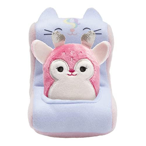 Squishville Squishville by Original Squishmallows Deluxe Day Spa Playscene - Include 2-Inch Duchess The Pink Deer, Towel Wrap, Face Mask, Basin & Lounge Chair - Toys for Kids