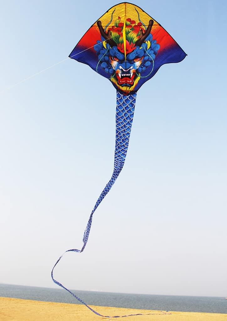 XLTTY Kites Large Chinese Dragon Kite,Extremely Easy to Fly Kite,Easy to AssembleBest Kite for Beginnerfor The Beach/Kite Party/Field/Park (Size : 40m+400m line)