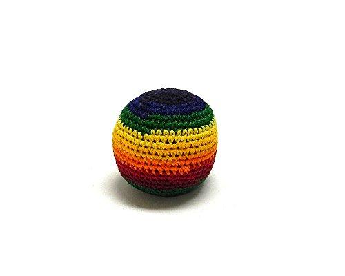Mia Jewel Shop Mia Jewel Shop Rainbow Multicolored Crochet Striped Geometric Pattern Hacky Ball Foot Bag Kick Sack - Handmade Gifts Tribal Guatemalan Toys One Size
