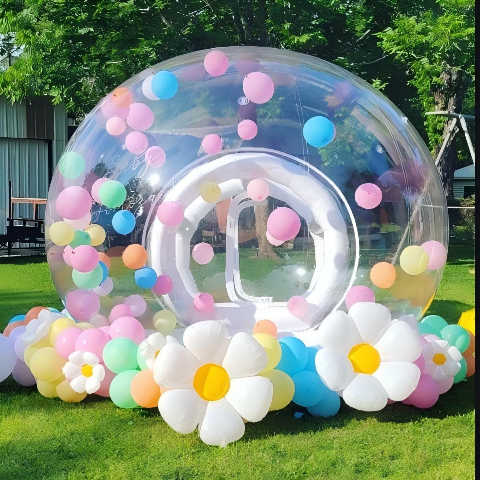 EJIA Inflatable Bubble House for Kids, Clear Inflatable Bubble Dome Tent with 680W Blower & Pump,Transparent PVC Bubble House for Commercial Outdoor Backyard Garden
