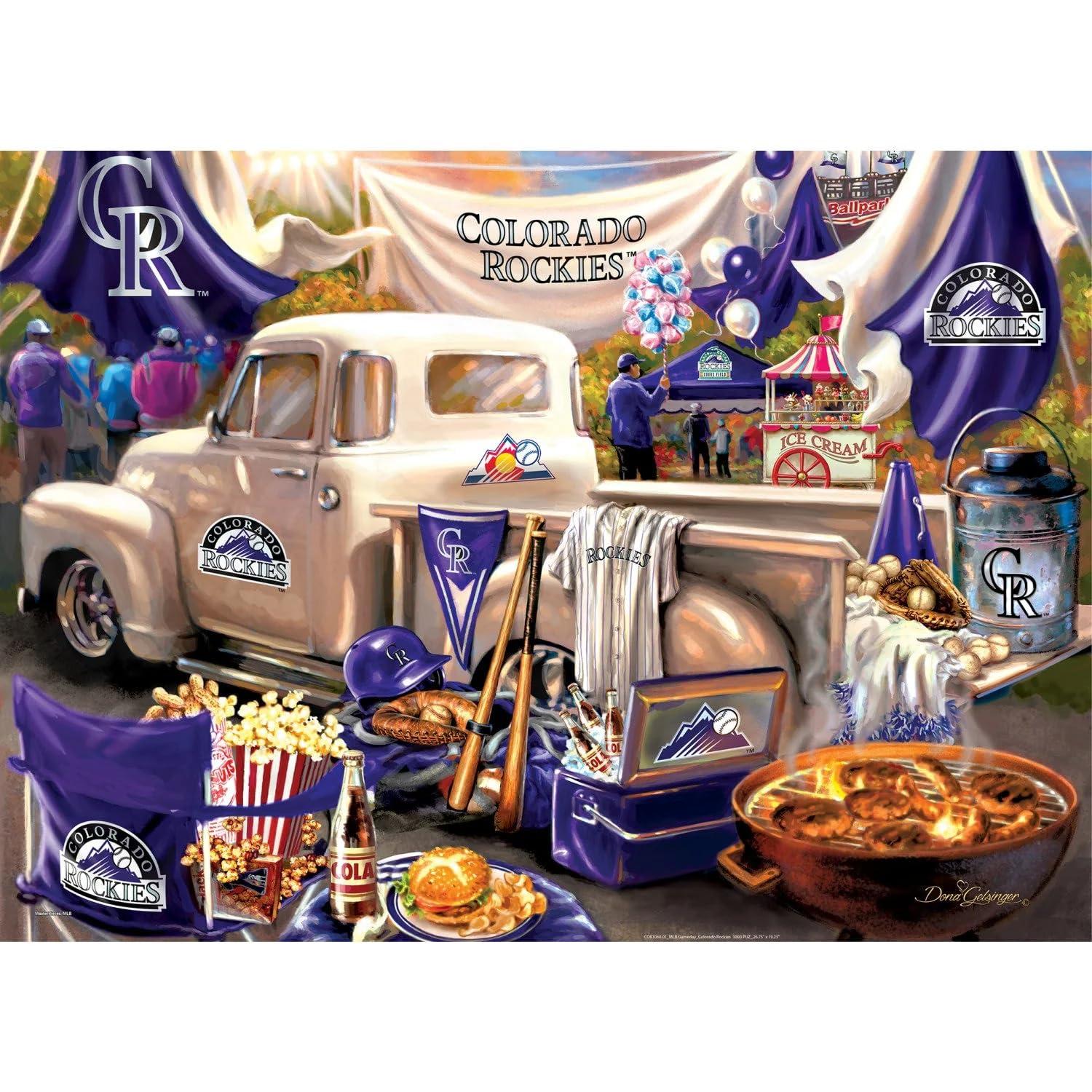 Baby Fanatic MasterPieces 1000 Piece Jigsaw Puzzle for Adults - MLB Colorado Rockies Gameday - 19.25"x26.75"