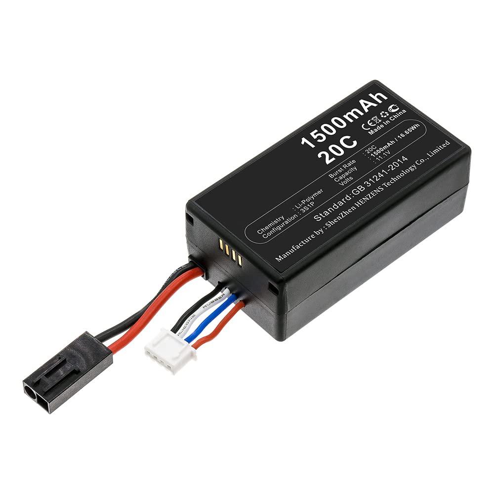 Synergy Digital Synergy Digital Quadcopter Drone Battery, Compatible with Parrot AR.Drone 2.0 Quadcopter Drone, (Li-Pol, 11.1V, 1500mAh) Ultra High Capacity, Replacement for Parrot AR.Drone 2.0 Battery