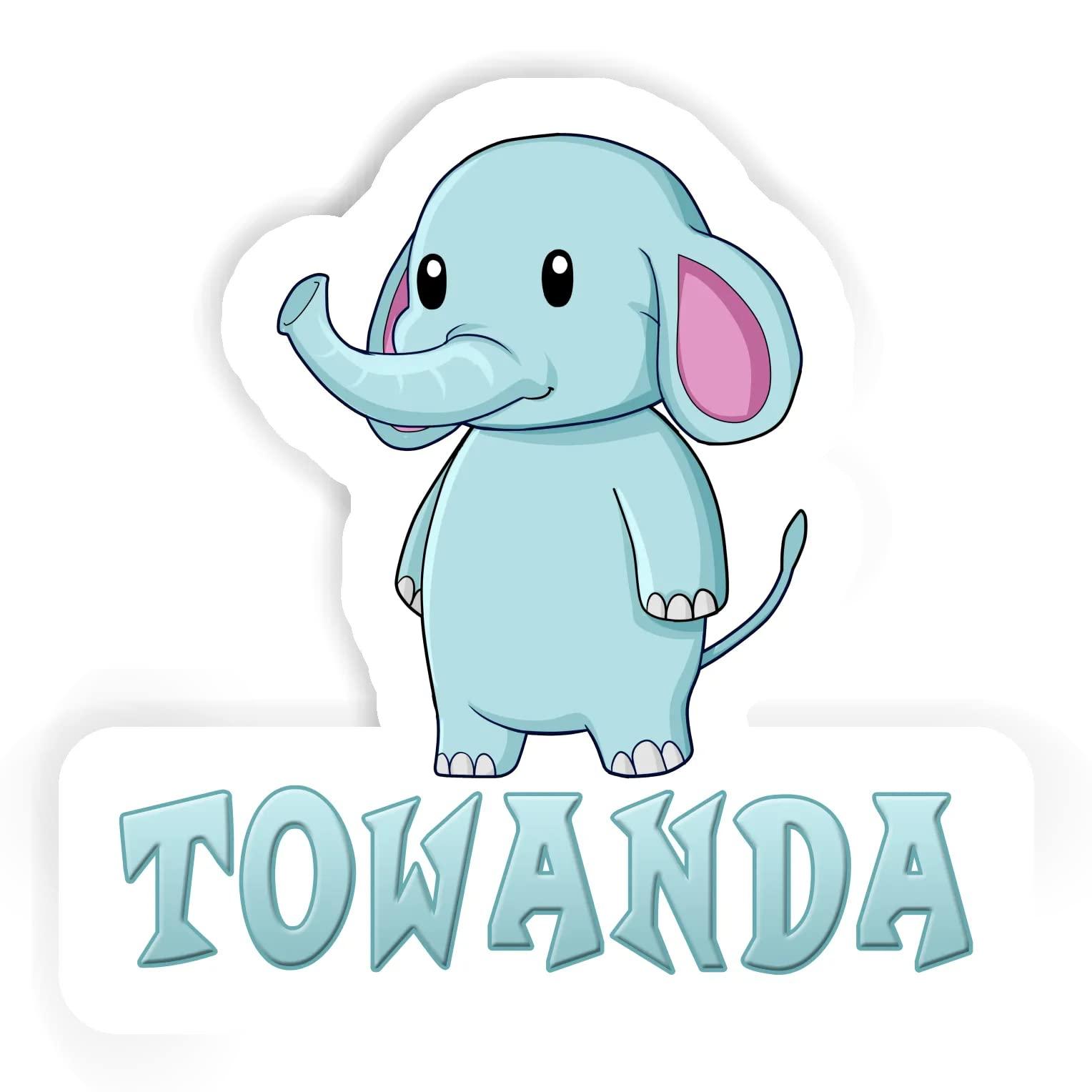Lacsap Towanda Elephant Sticker (Medium, 8.5x5.6 inch)