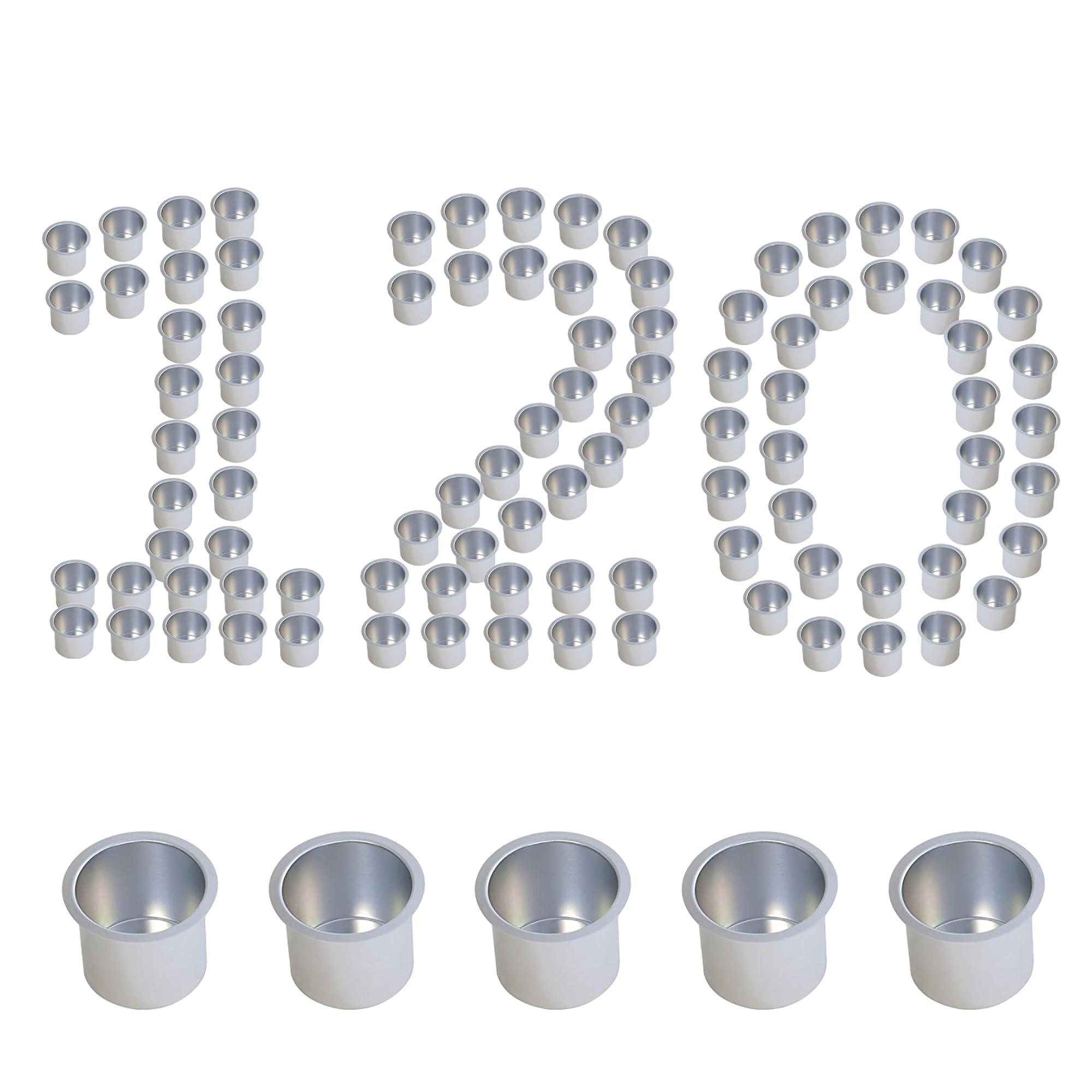 GSE Games & Sports Expert GSE Games & Sports Expert Jumbo Aluminum Cup Holder, Drop-in Cup Holder for Casino Poker Tables, Work Desks, Boats, RVs, Cars & Trucks (Silver,120-Pack)