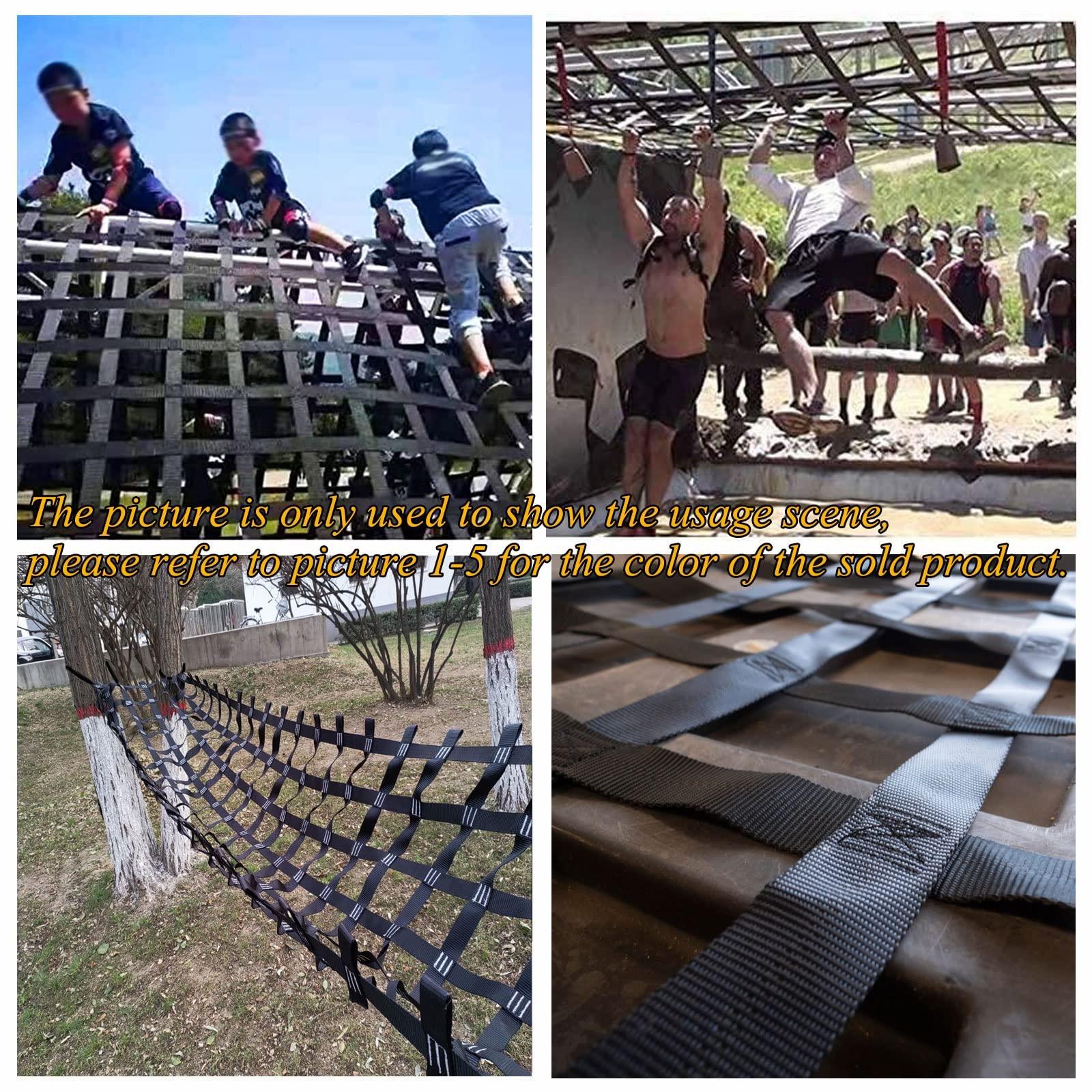 DREAMOSA DREAMOSA Heavy Duty Climbing Net,Playground Cargo Net,Ninja Obstacle Course for Kids Outside Rope Ladder Outdoor Climbing Structures Adults,Play Sets for Treehouse,Jungle Gym,Swing Set,Backyard