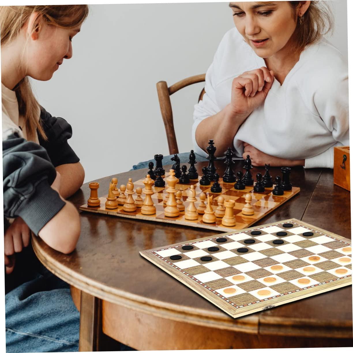 ibasenice ibasenice 1 Set International Chess Educational Chess Wooden Chess Kids Puzzle Plaything Chess Toy Wooden Folding Chess Adults West Chess Kids Toy Wood Chess Creative Chess Wooden West Chess