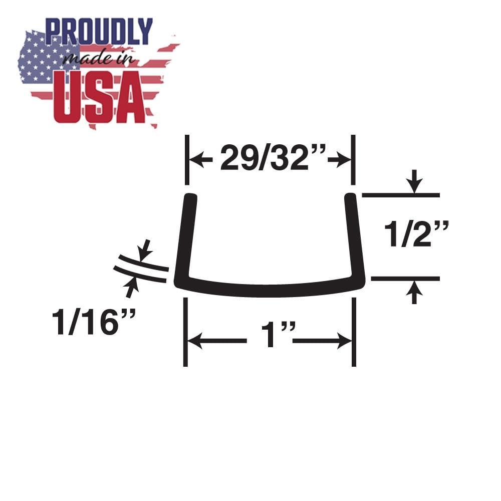 OUTWATER Outwater Plastics Black 1" Styrene Plastic U-Channel/C-Channel 36 Inch Lengths (Pack of 4)