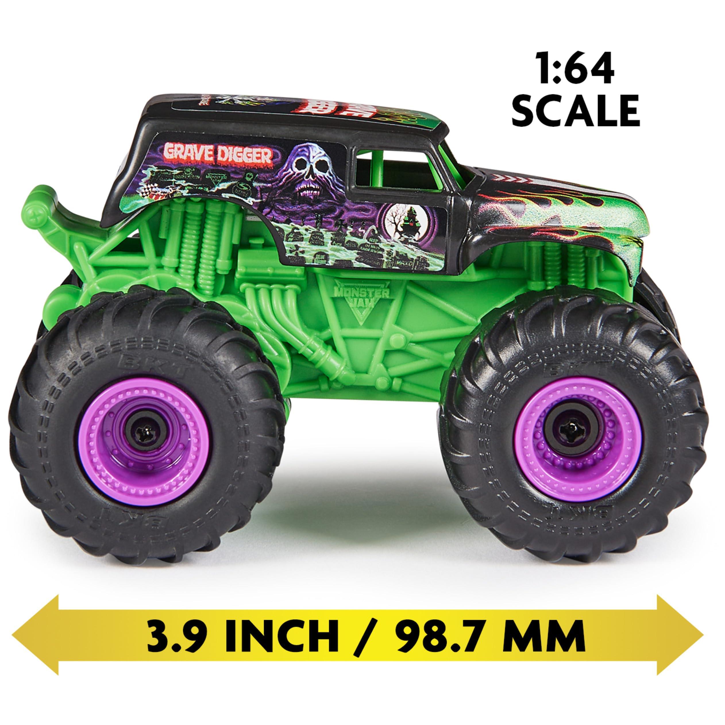Monster Jam Monster Jam, Official Grave Digger Remote Control Monster Truck with Ramp, Small 1:64 Scale RC Cars Kids Toys for Boys and Girls Ages 3 4 5 6 and up