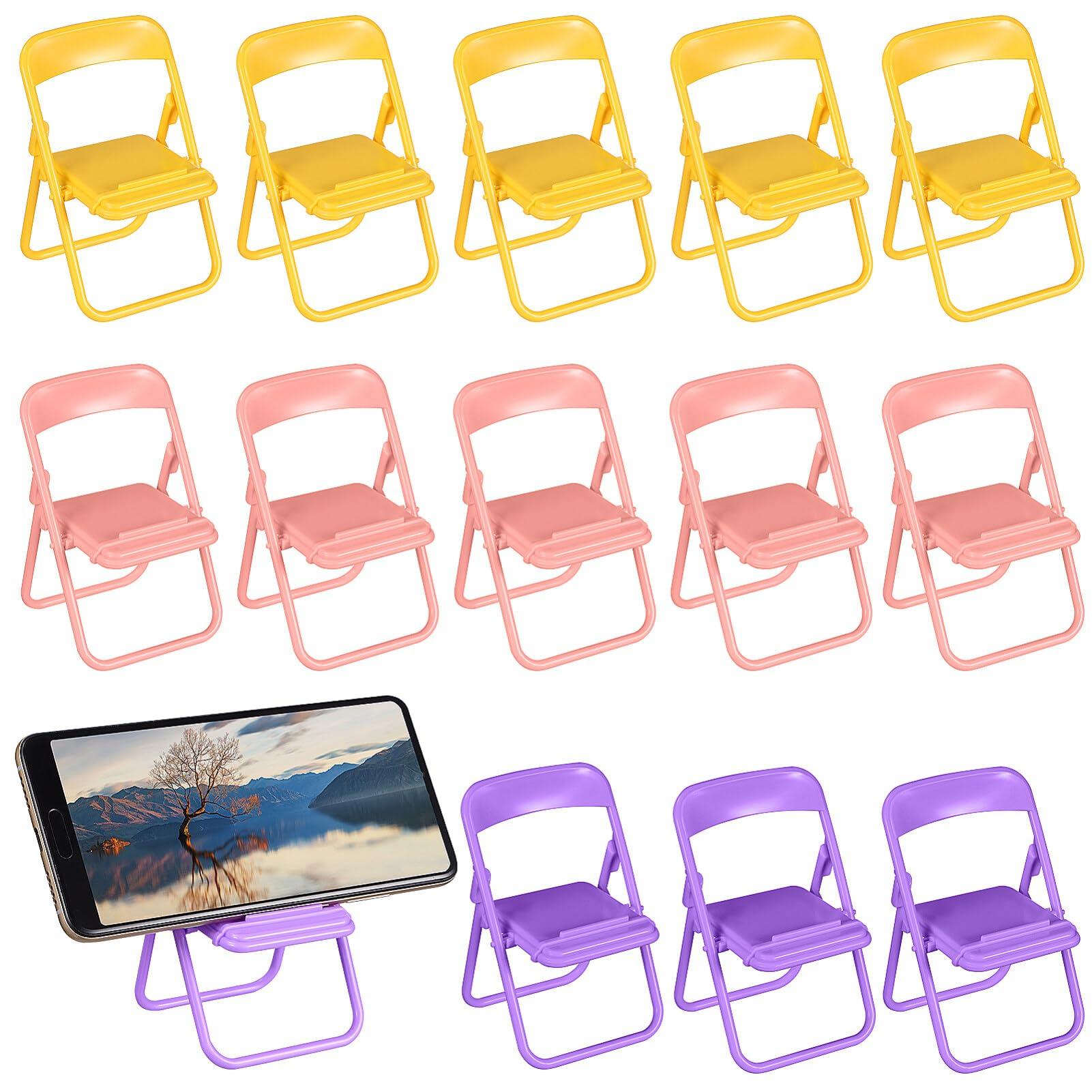 BESTOYARD BESTOYARD 30 Pcs Mini Foldable Chairs Dollhouse Folding Chairs Phone Holder Mini Chair Stand Party Favors