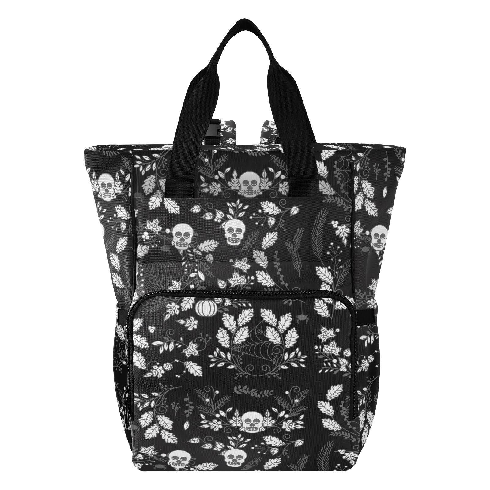Emelivor Emelivor Spooky Halloween Florals Diaper Bag Backpack Large Capacity Travel Baby Bags Backpack Diaper Bags for Boy Girl Mama Travel Mom Dad