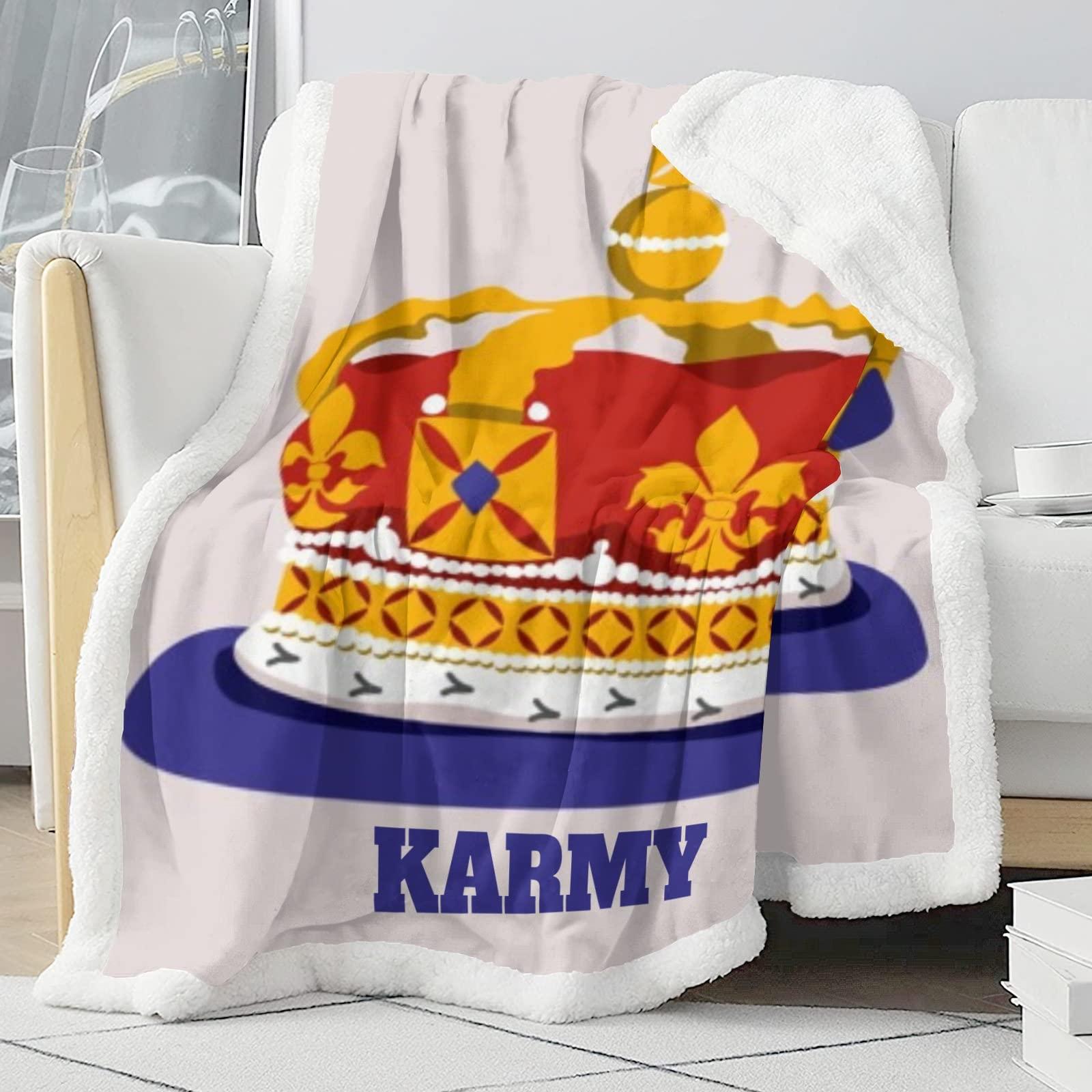 NZOOHY Golden King Crown Personalized Sherpa Baby Blankets for Boys Girls,Soft Newborn Naps Custom Name Blanket for Shower Gift 50x60 in