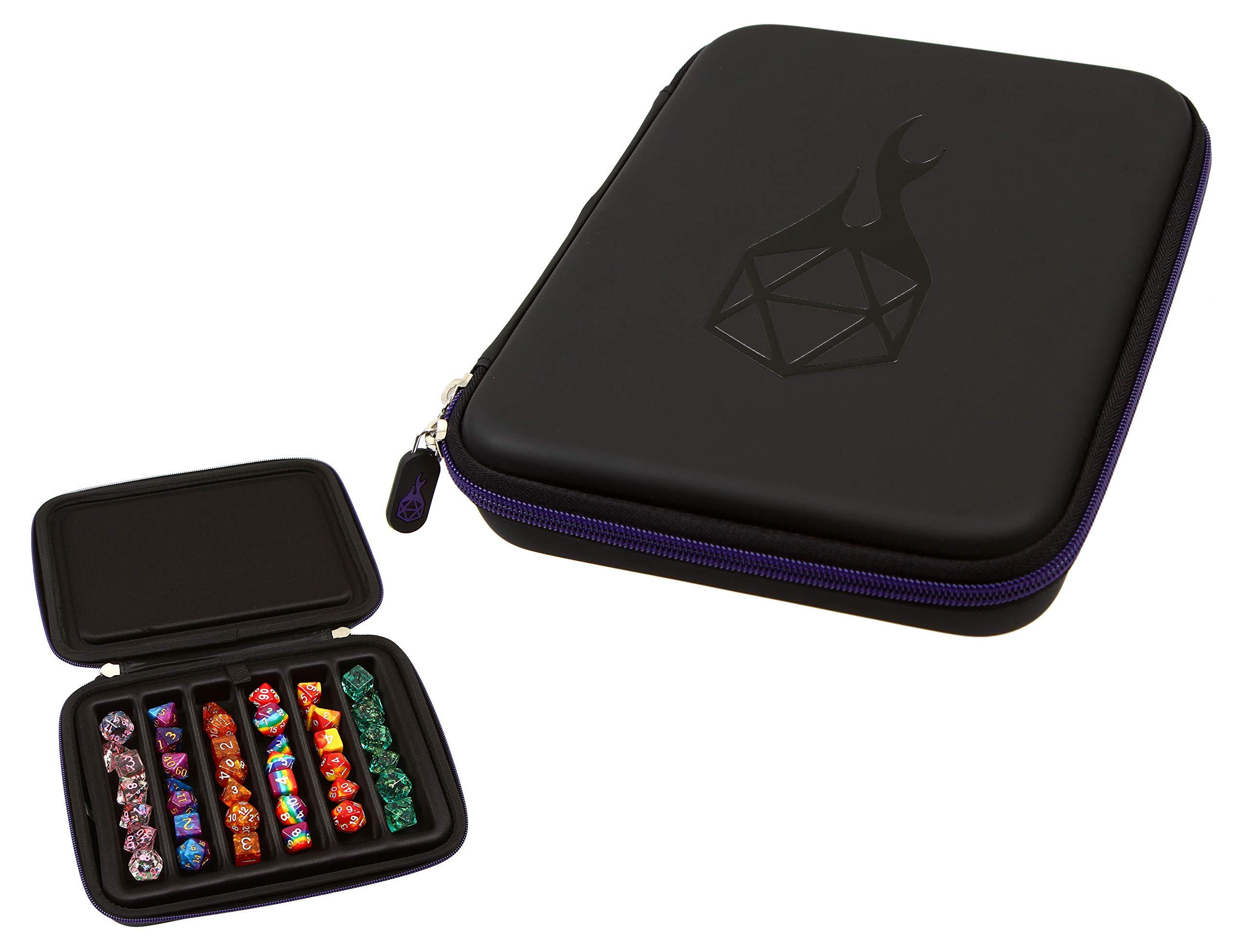 Forged Dice Co. Forged Dice Co. Dice Storage Case with Removable Slotted Tray - Storage Box Holds 42 Metal or Plastic Polyhedral Dice - Dice Tray and Display Case Works with DND and Dungeons & Dragons Game Dice