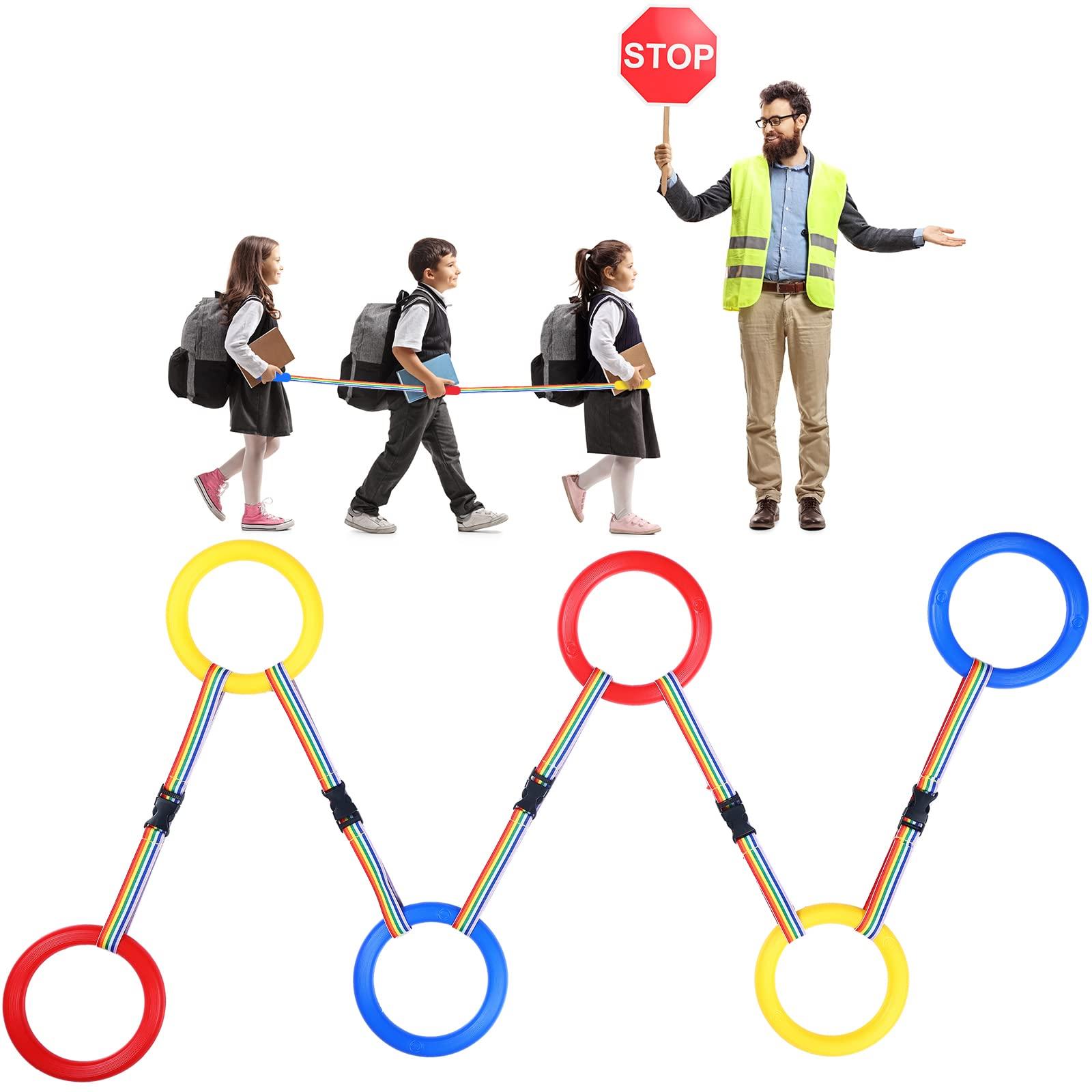 Shappy Shappy 6 Pcs Walking Rope for Preschool with Handles Preschool Rope for Walking in Line Colorful Outdoor Safety Daycare Rope for Kids Children Toddlers Schools Teachers Kindergarten(Red Yellow Blue)