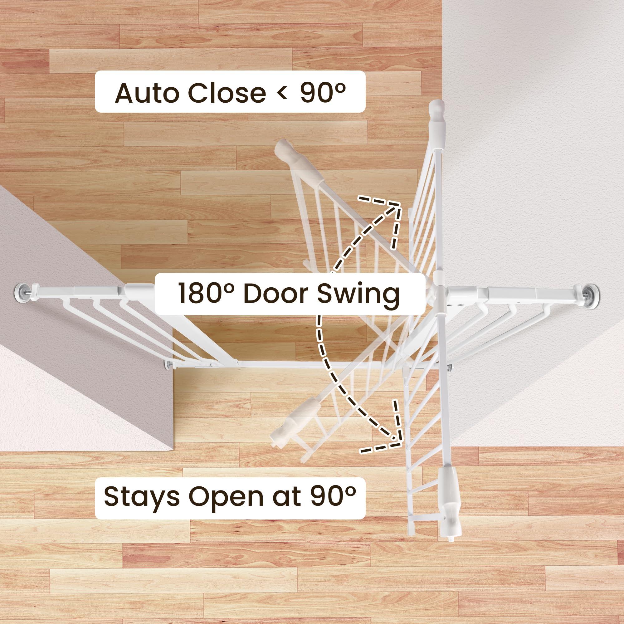 BalanceFrom BalanceFrom Easy Walk-Thru Safety Gate for Doorways and Stairways with Auto-Close/Hold-Open Features, 36-Inch Tall, Fits 29.1 - 43.3 Inch Openings, White