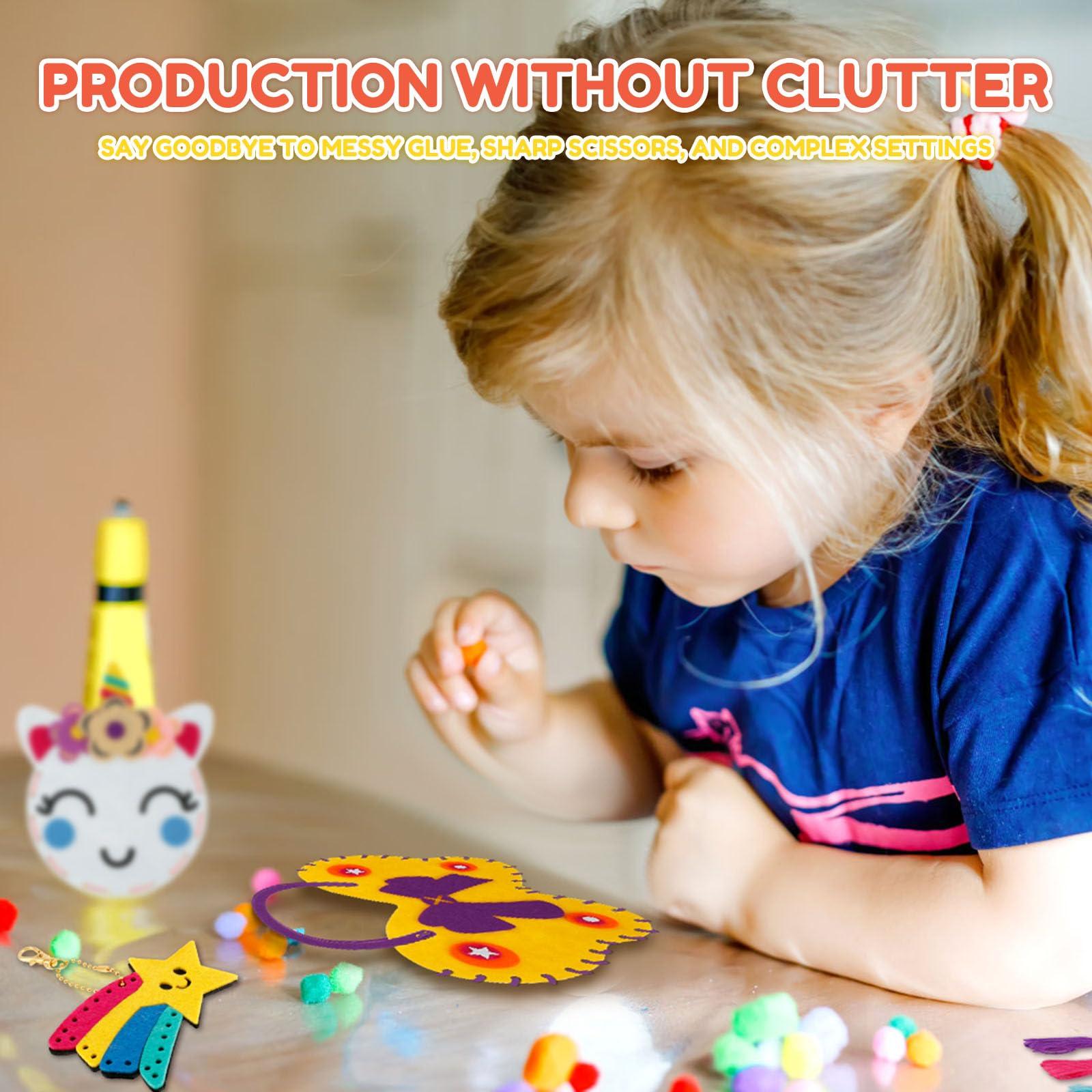 DJAPWPX 8 Pcs Kids Sewing Kit DIY First Felt Sewing Kit Educational Beginner Sewing Kit for Kids Creative Felt Sewing Craft Kit for Girls Boys Aged 6+