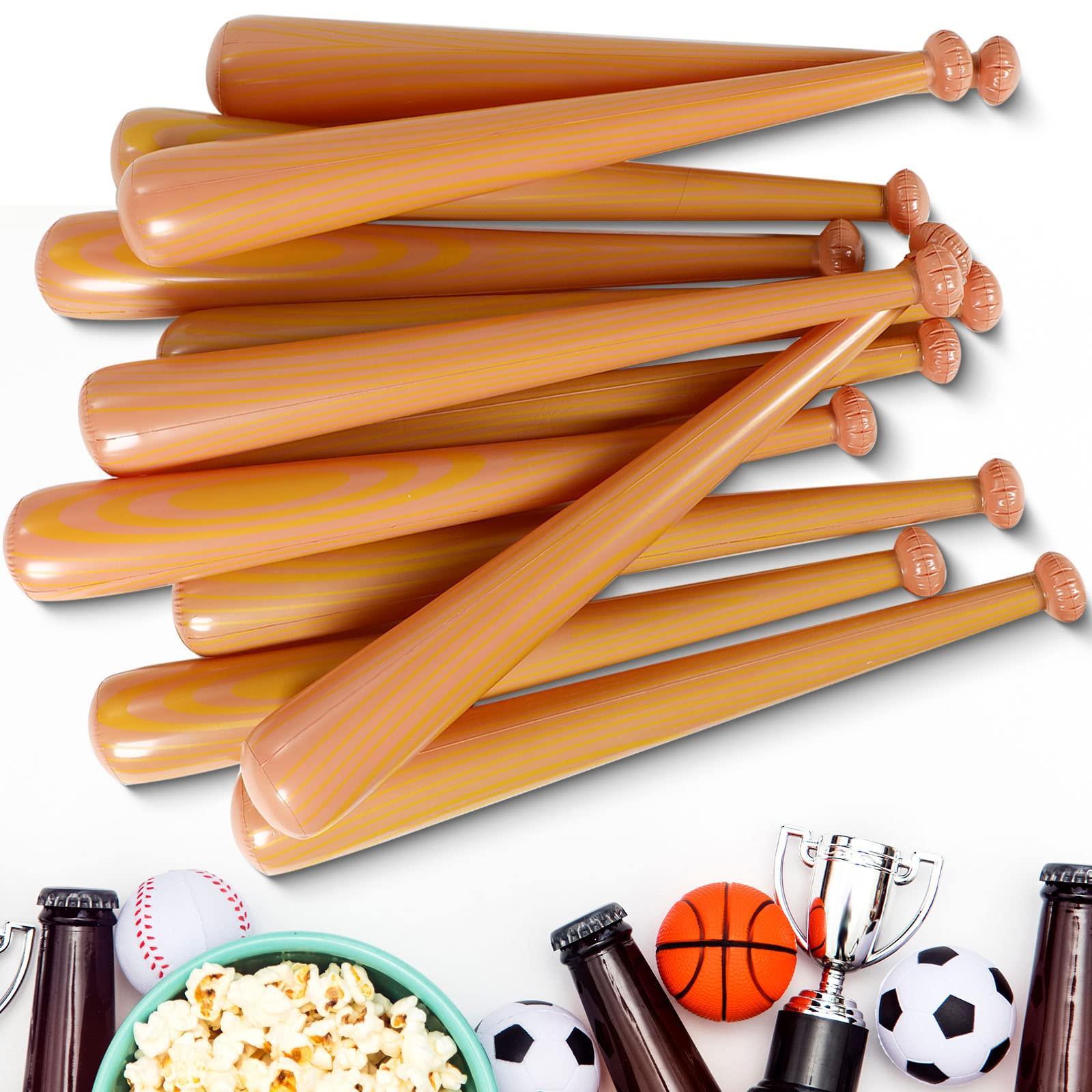 Leyndo 6 Pcs Giant Inflatable Baseball Bats Large 40 Inch Inflatable Toy Bat Baseball Party Favors, Sports Theme Toy, Birthday Party Decorations for Pool, Beach