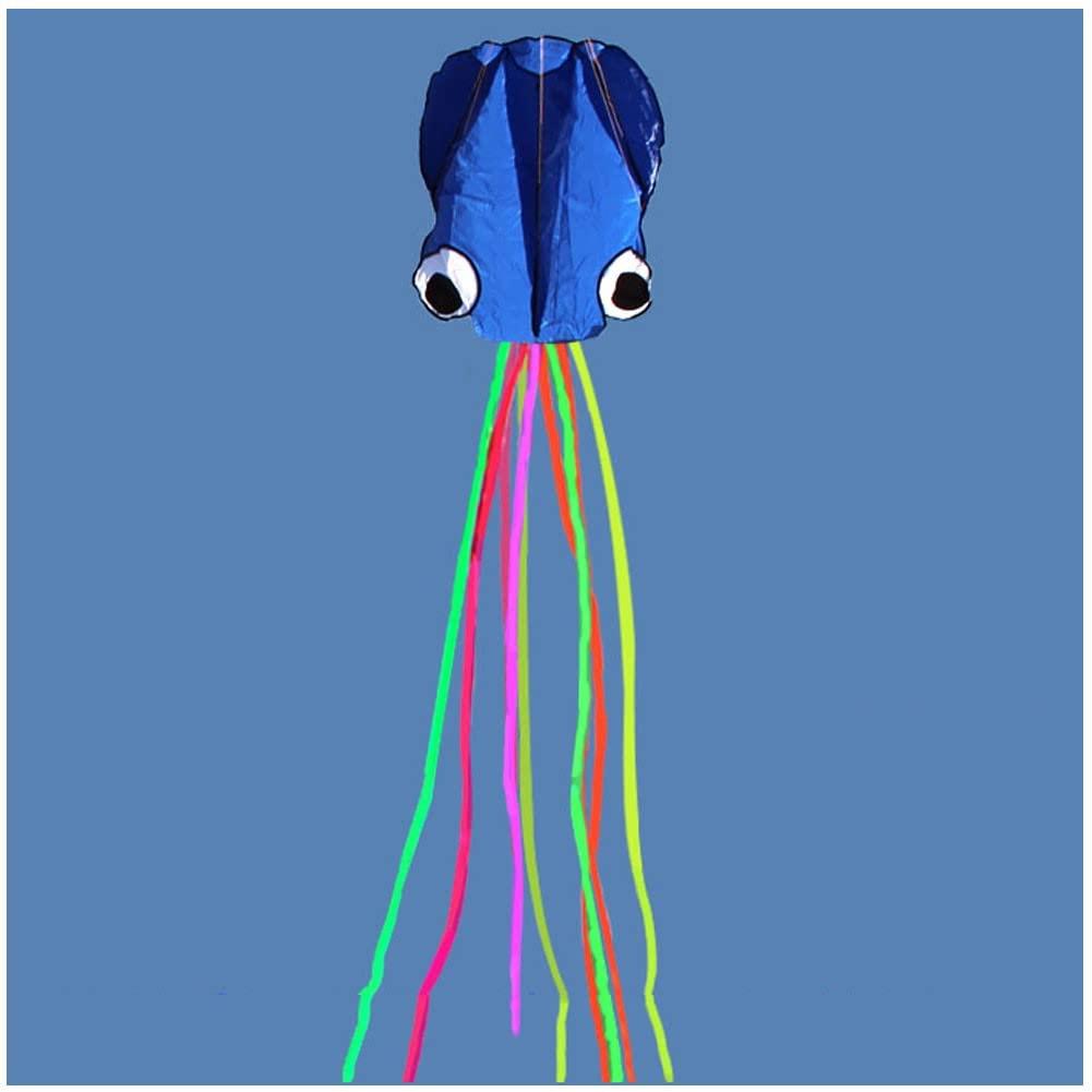 LSDRALOBBEB 5.5M Soft Octopus Kite with 100M Flying Line and Spool, Kids Beginner Kite Easy to Assemble and Fly, Easy Grip Handle LSDRALOBBEB 0408(Color:9,Size:)