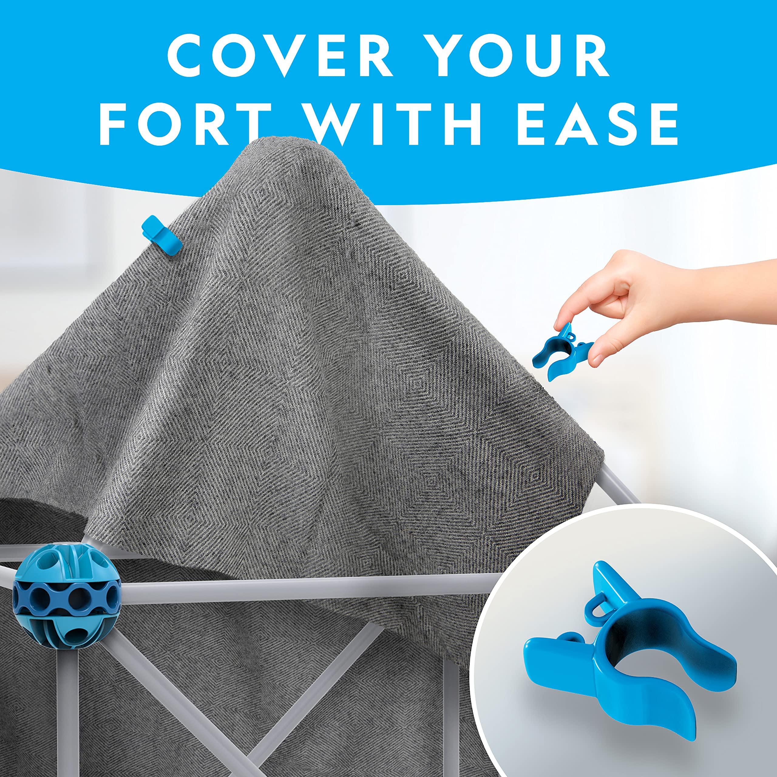 Blue Marble National Geographic Indoor Fort Building Kit - 225 Pieces for Creative Play, STEM Building Toys for Kids Ages 6-12, Blanket Fort (Amazon Exclusive)