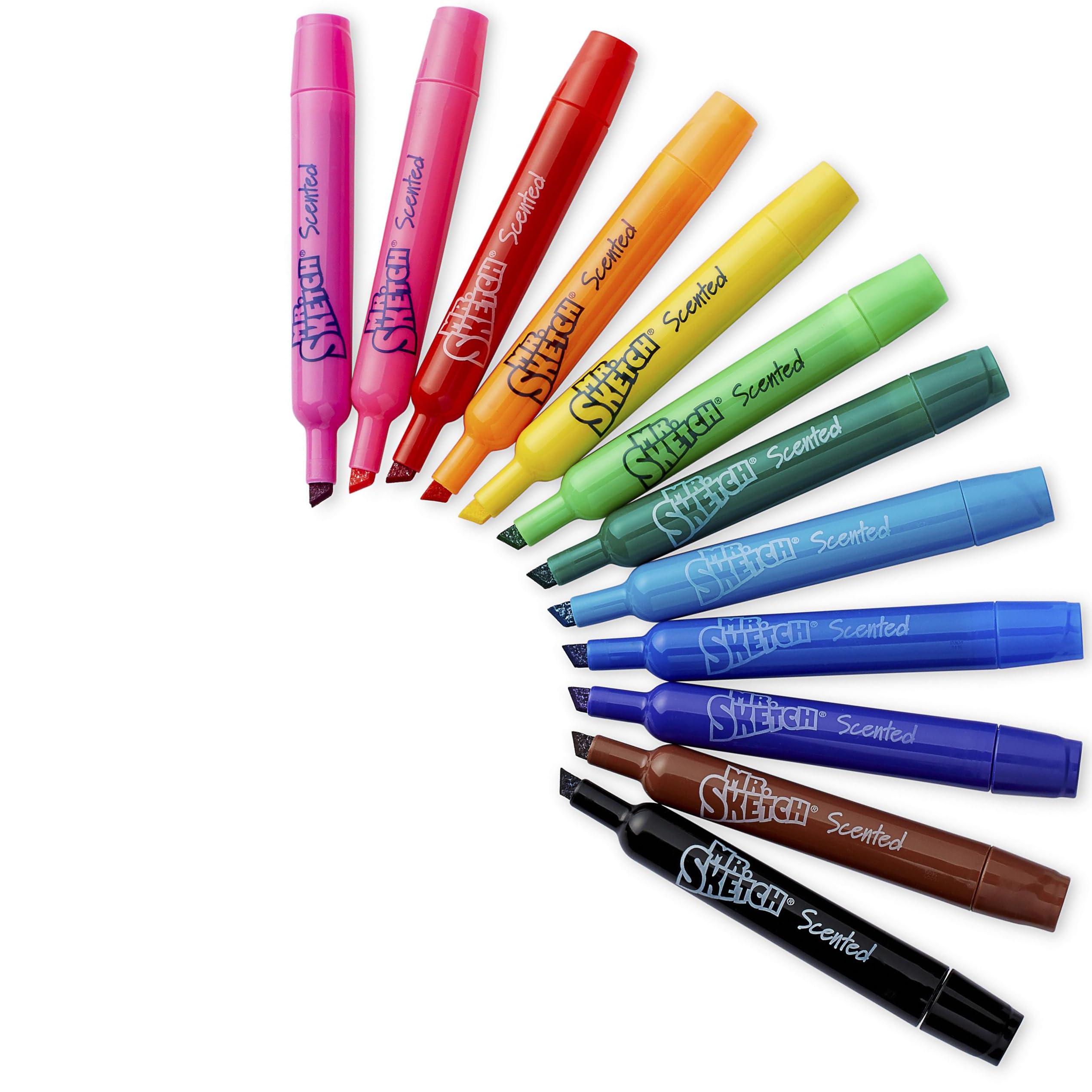 Mr. Sketch Mr. Sketch Scented Markers, Chisel Tip Marker, Assorted Colors, 12 Count