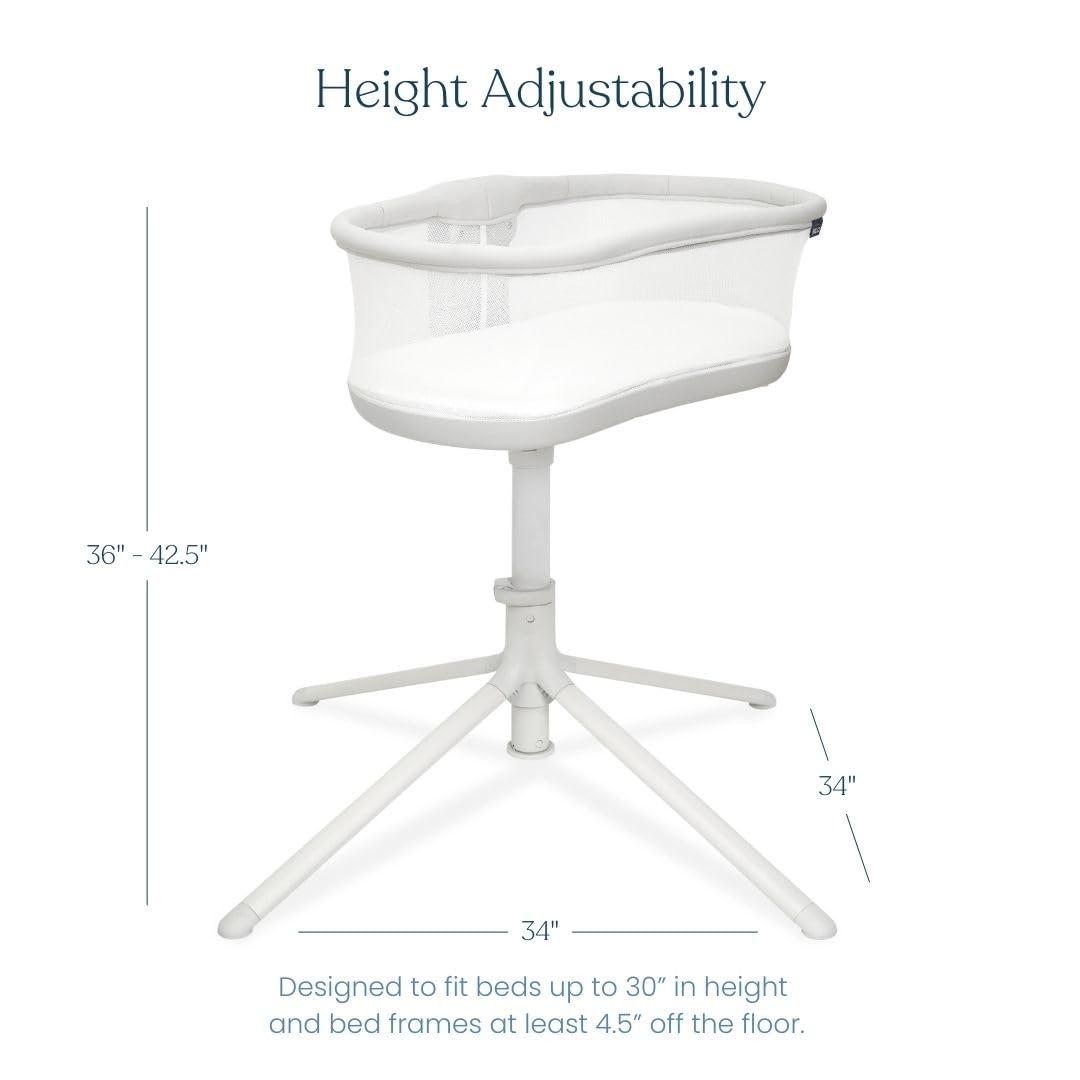 HALO HALO BassiNest Swivel Sleeper 3.0 Bedside Baby Bassinet with 360 Rotation, Adjustable Height, Breathable Mesh, Safe Close Sleeping, Lowering Wall for Easy Access, Feeding & C-Section Recovery