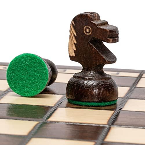 Husaria Husaria European International Chess Wooden Game Set, King\'s Continental - 11.3-Inch Small Size Chess Set with Folding Board and Felt Bottom Chessmen