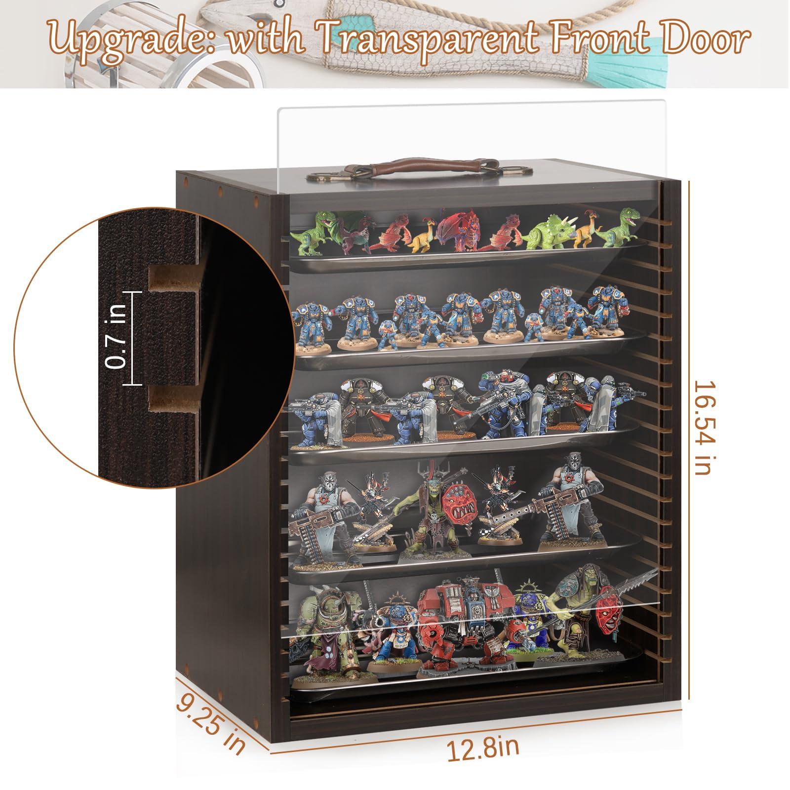 Cathyeen Cathyeen Miniature Display Case Display Cases for Collectibles Miniatures Storage Case Display Shelves Shelf for Collectibles for Mini Action Figures Valuable Collectibles or Crystal Stone (Black)
