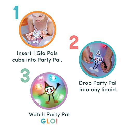 Glo Pals Glo Pals Party Pal Water-Activated Bath Toy with 6 Reusable Light-Up Cubes for Sensory Play