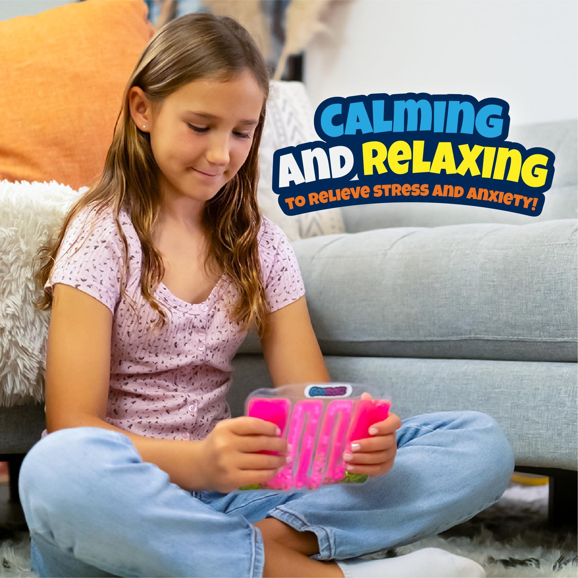 Sky Castle GooToobz Originals - Squishy Sensory Tubes - Filled with Colorful Goo, Glitter and Beads | Non-Toxic, Squeezable Fidget | Stress and Anxiety Relief - Triple Sensory Experience! (Glitter Gush Blue)